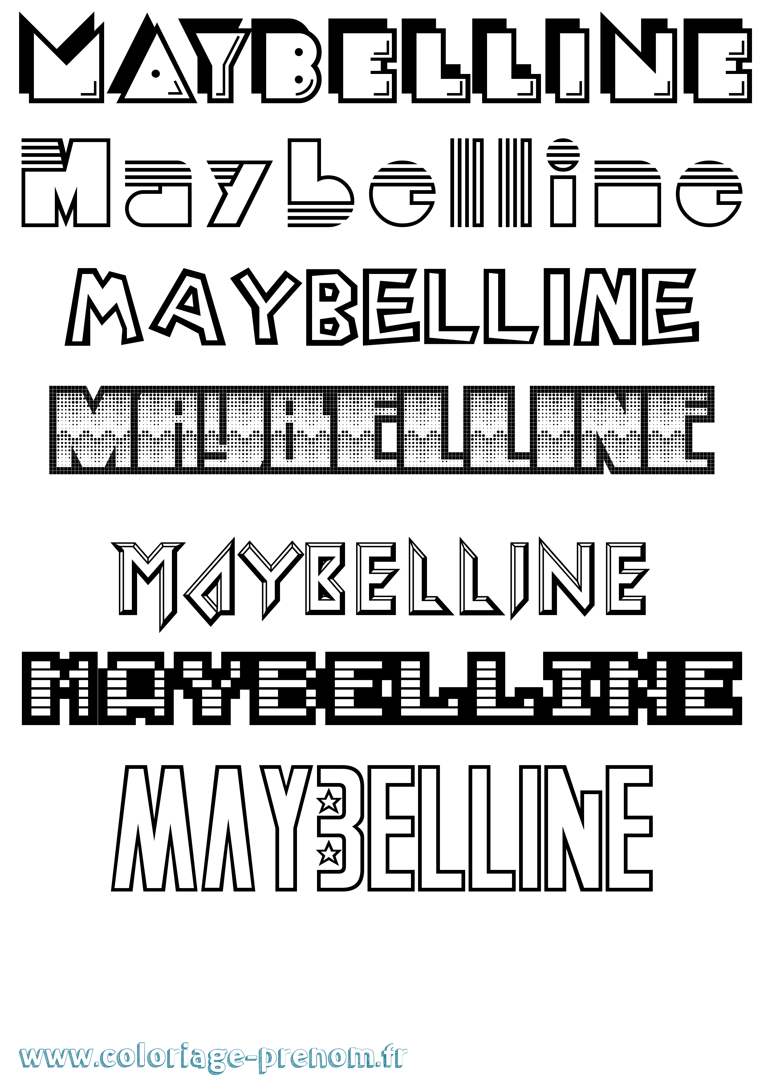 Coloriage Maybelline Jeux Vidéos Coloriage prénom Maybelline Jeux Vidéos