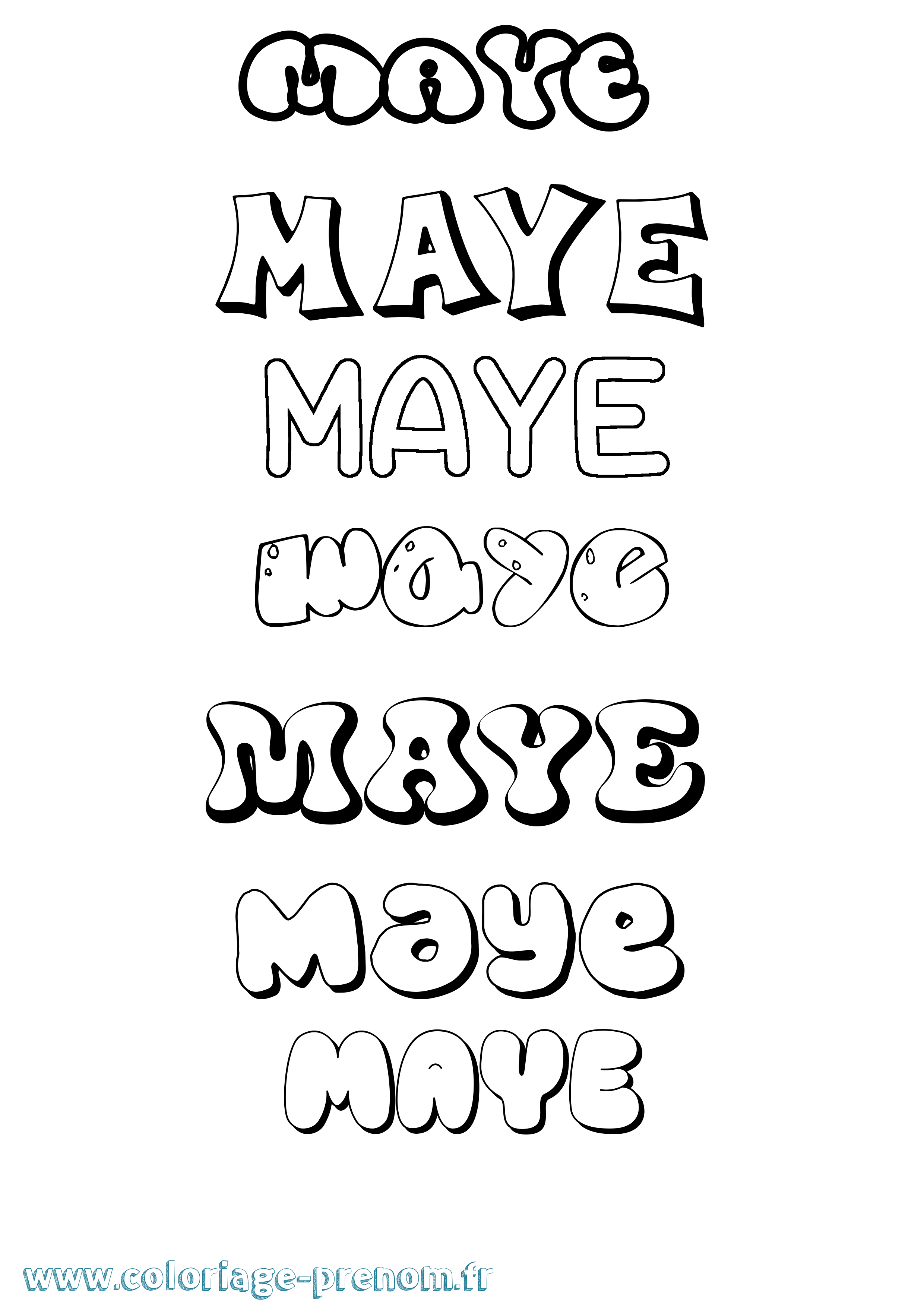 Coloriage Maye Bubble Coloriage prénom Maye Bubble