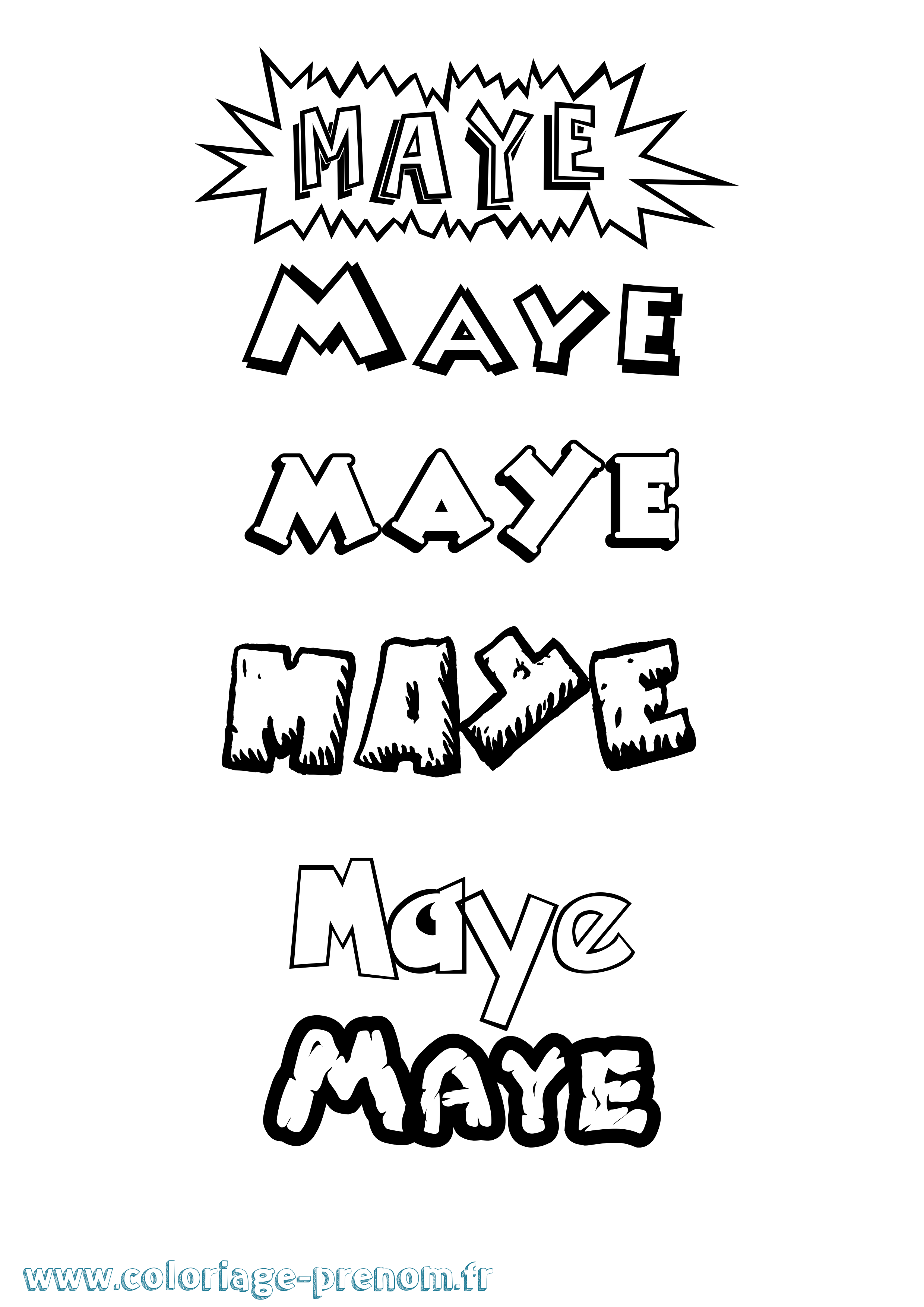 Coloriage Maye Dessin Animé Coloriage prénom Maye Dessin Animé
