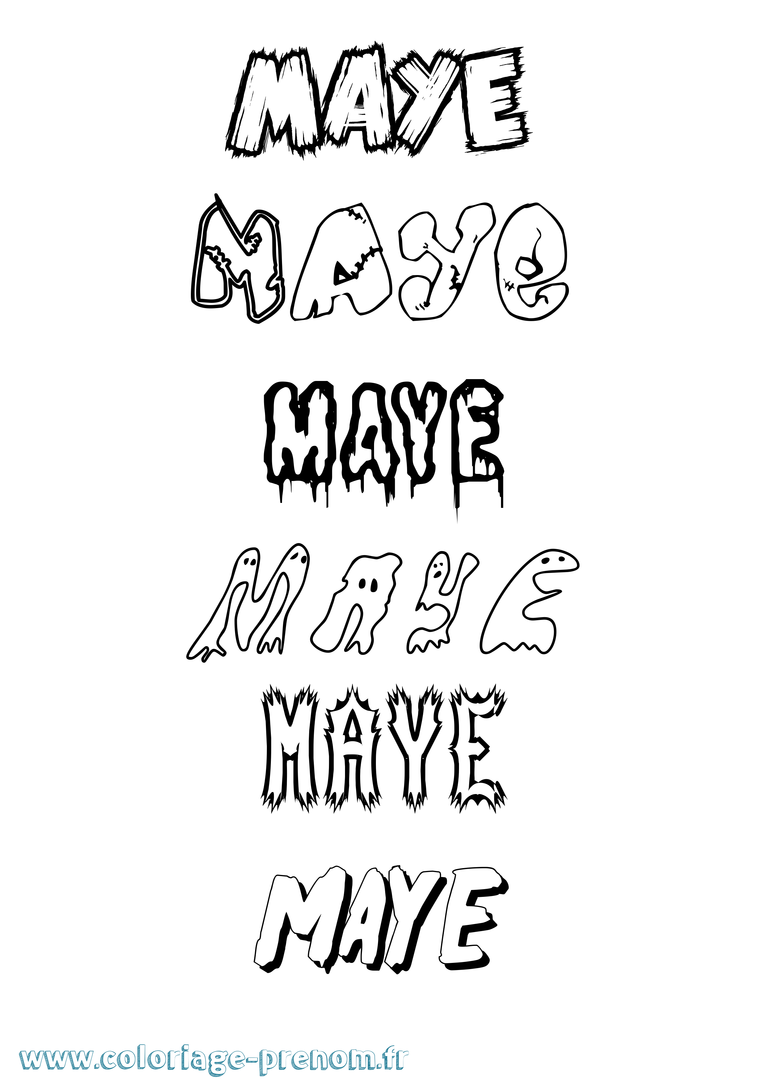 Coloriage Maye Frisson Coloriage prénom Maye Frisson