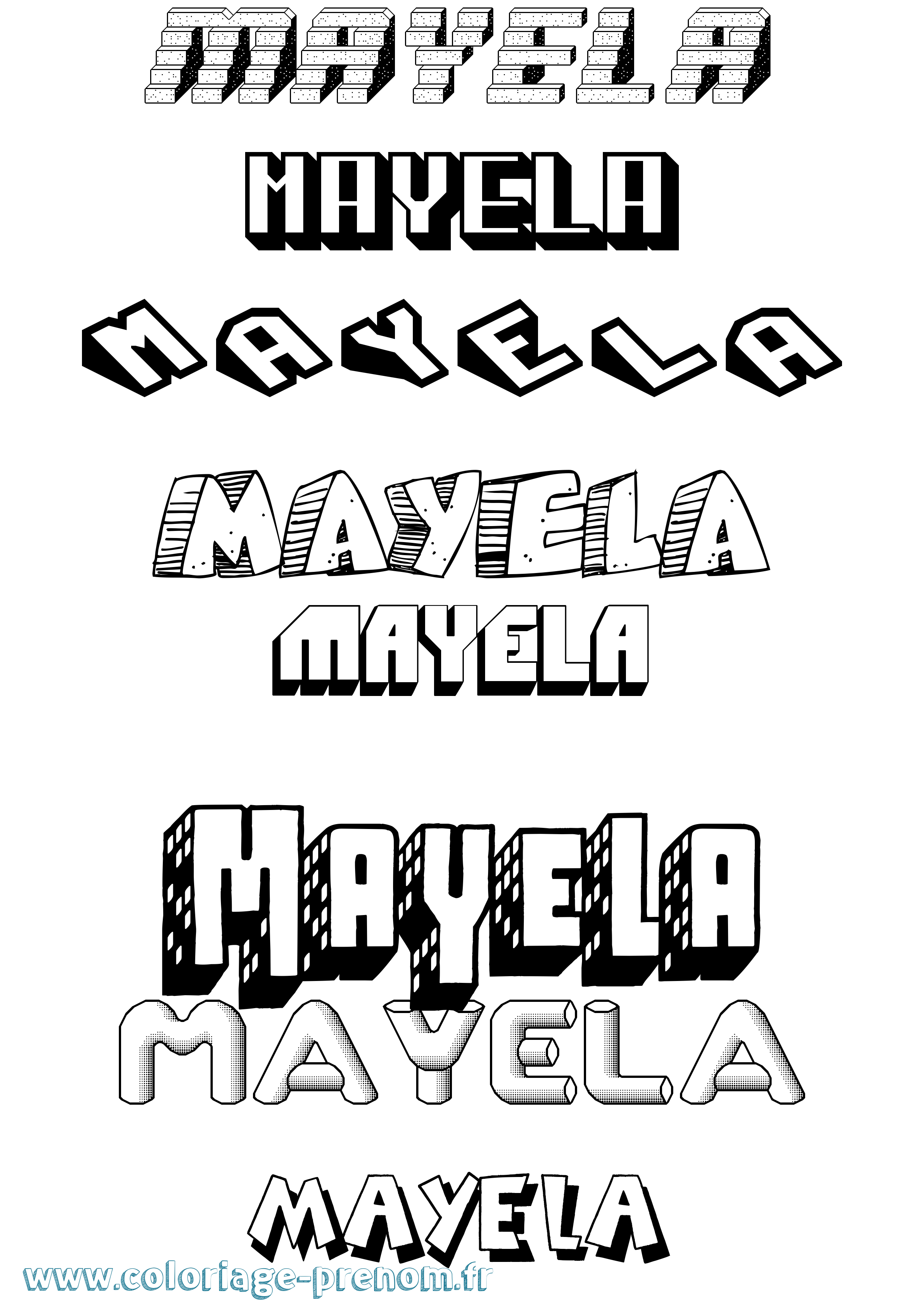 Coloriage Mayela Effet 3D Coloriage prénom Mayela Effet 3D