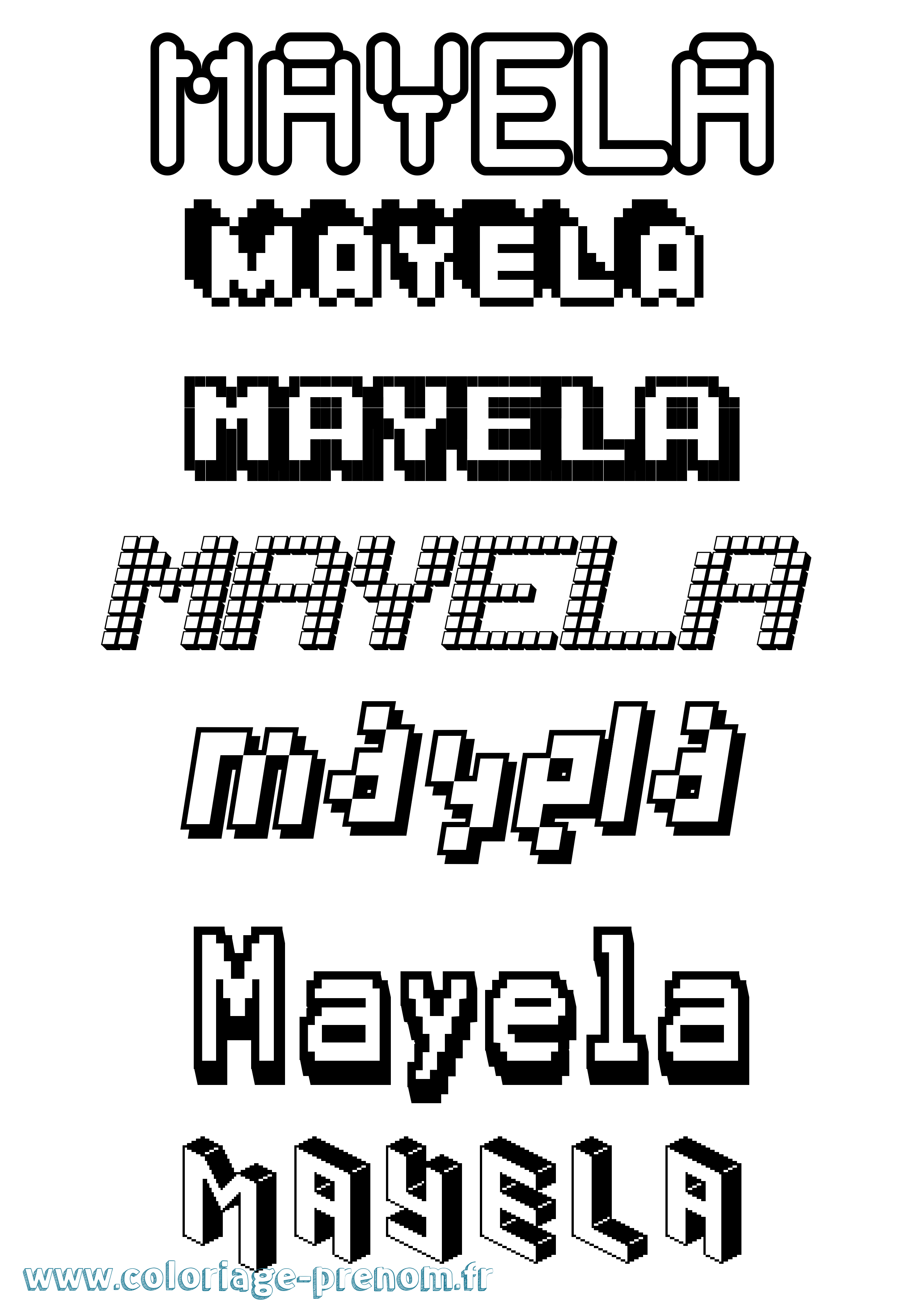 Coloriage Mayela Pixel Coloriage prénom Mayela Pixel