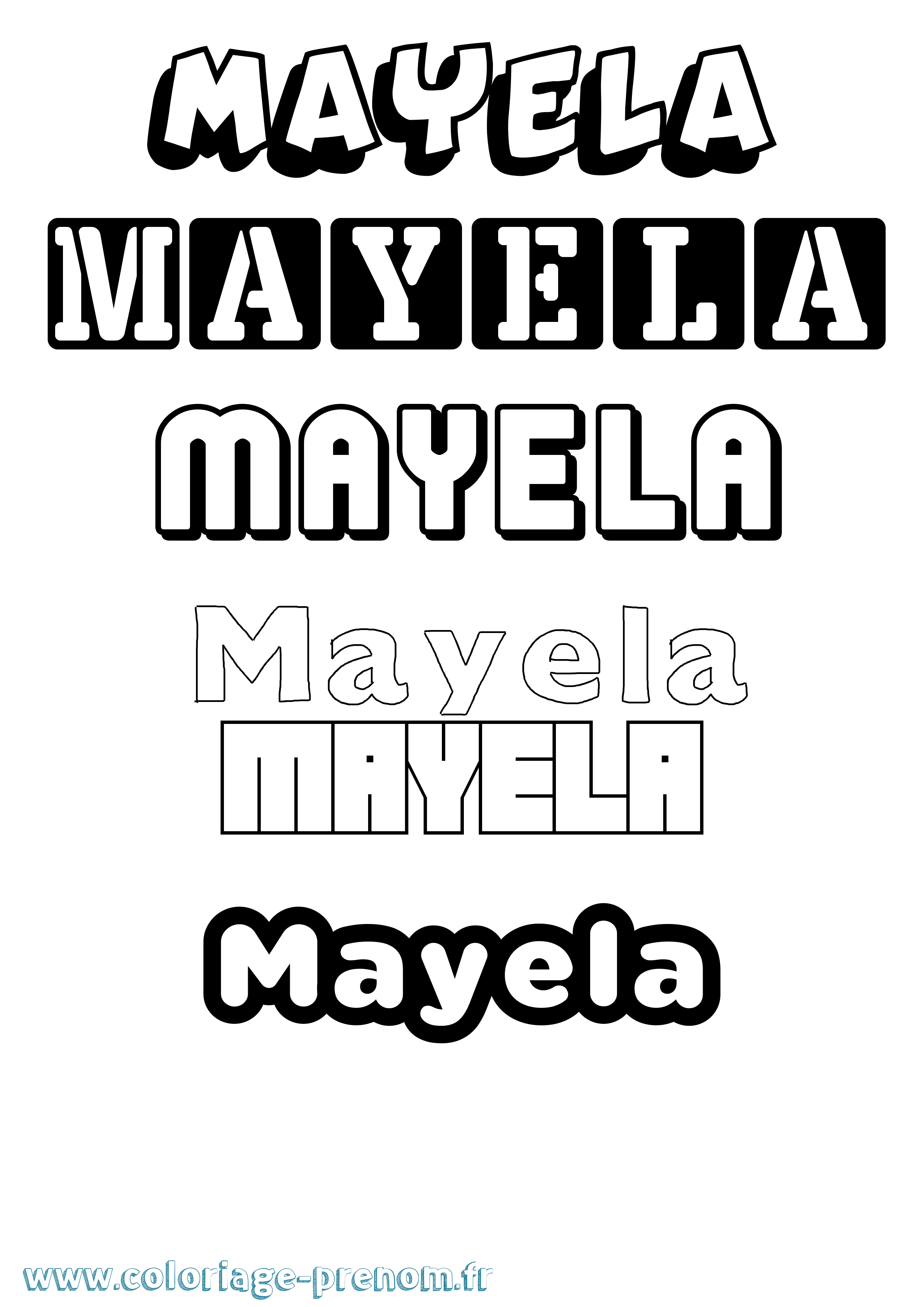 Coloriage Mayela Simple Coloriage prénom Mayela Simple