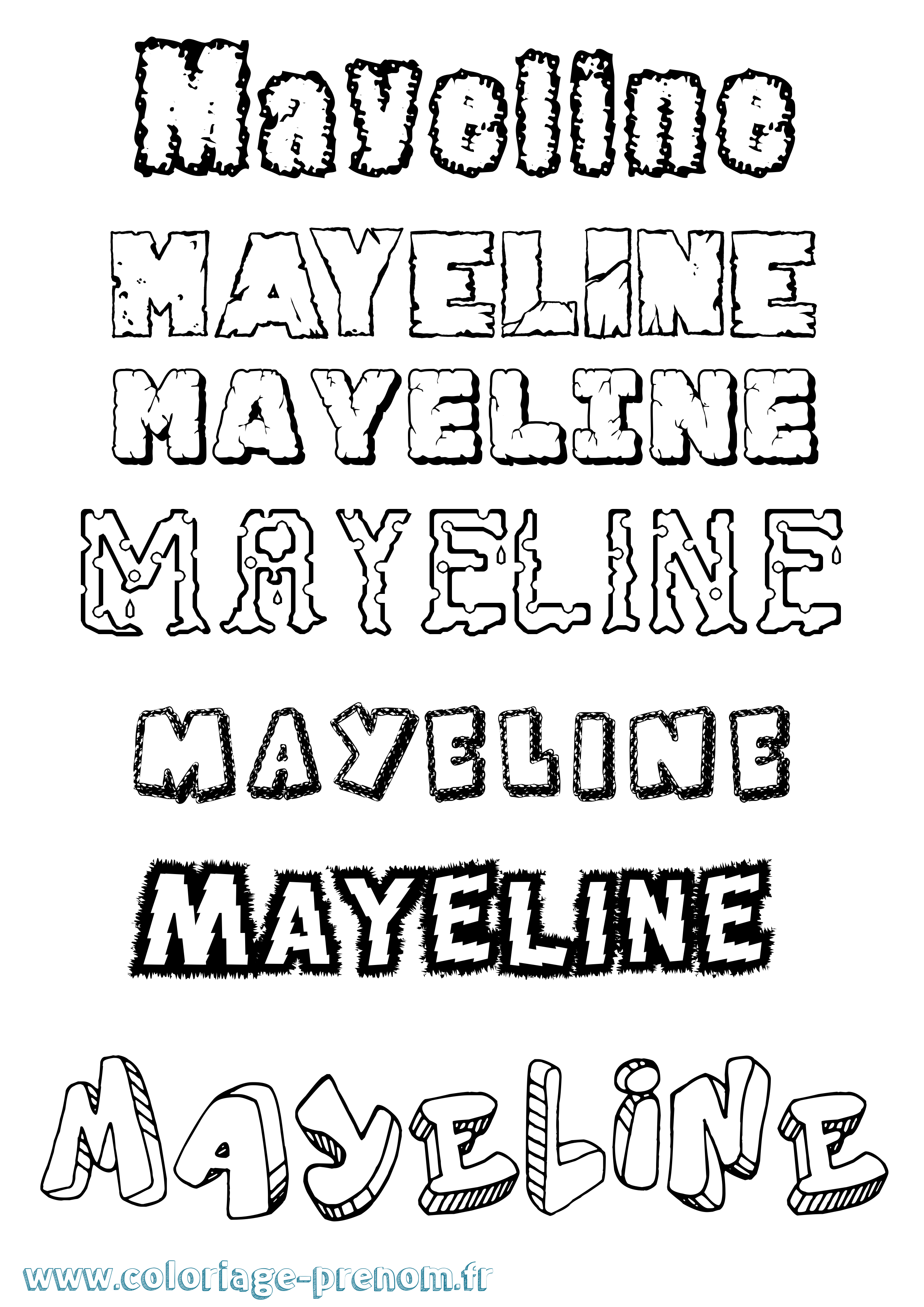 Coloriage Mayeline Destructuré Coloriage prénom Mayeline Destructuré