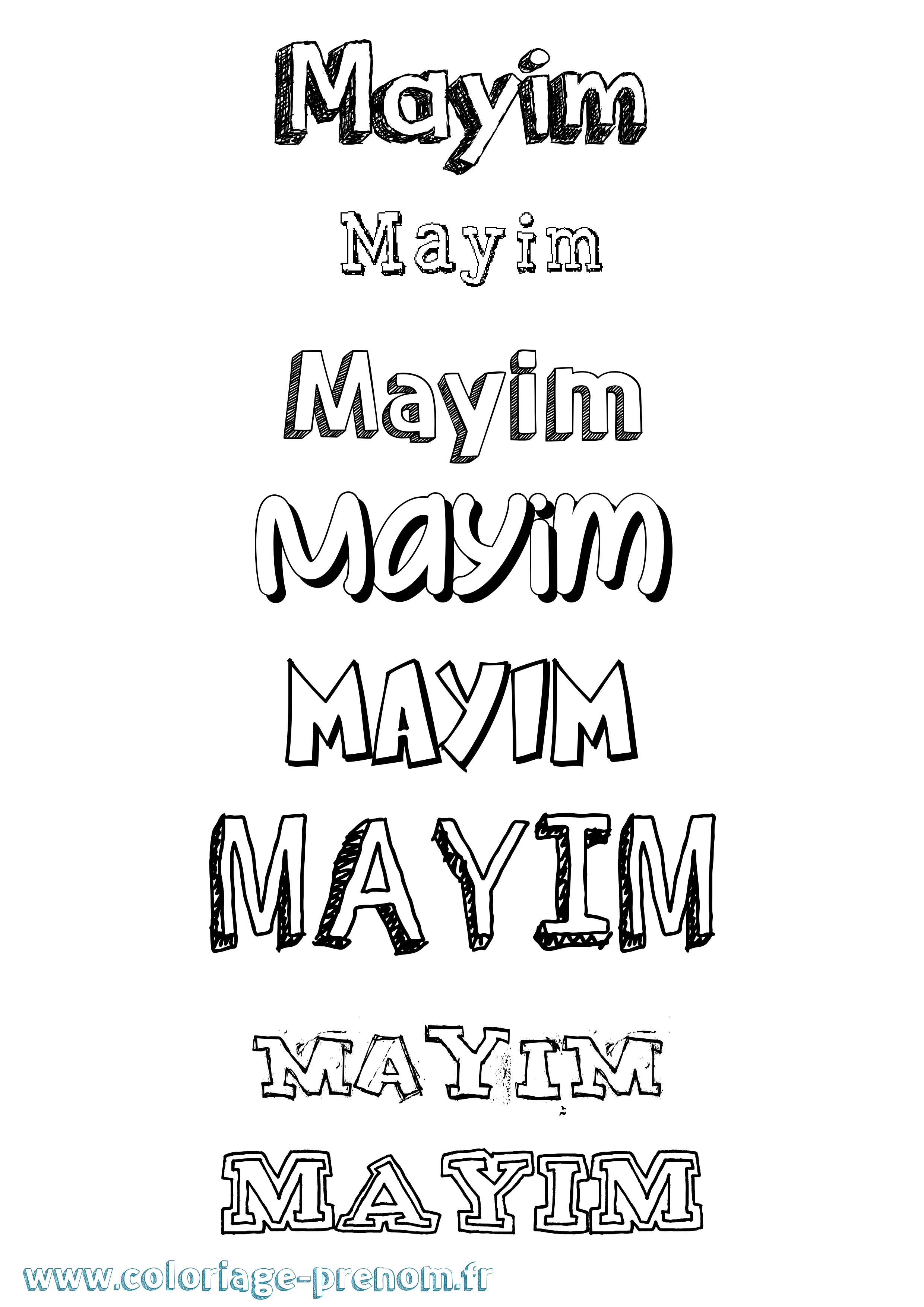 Coloriage Mayim Dessiné Coloriage prénom Mayim Dessiné