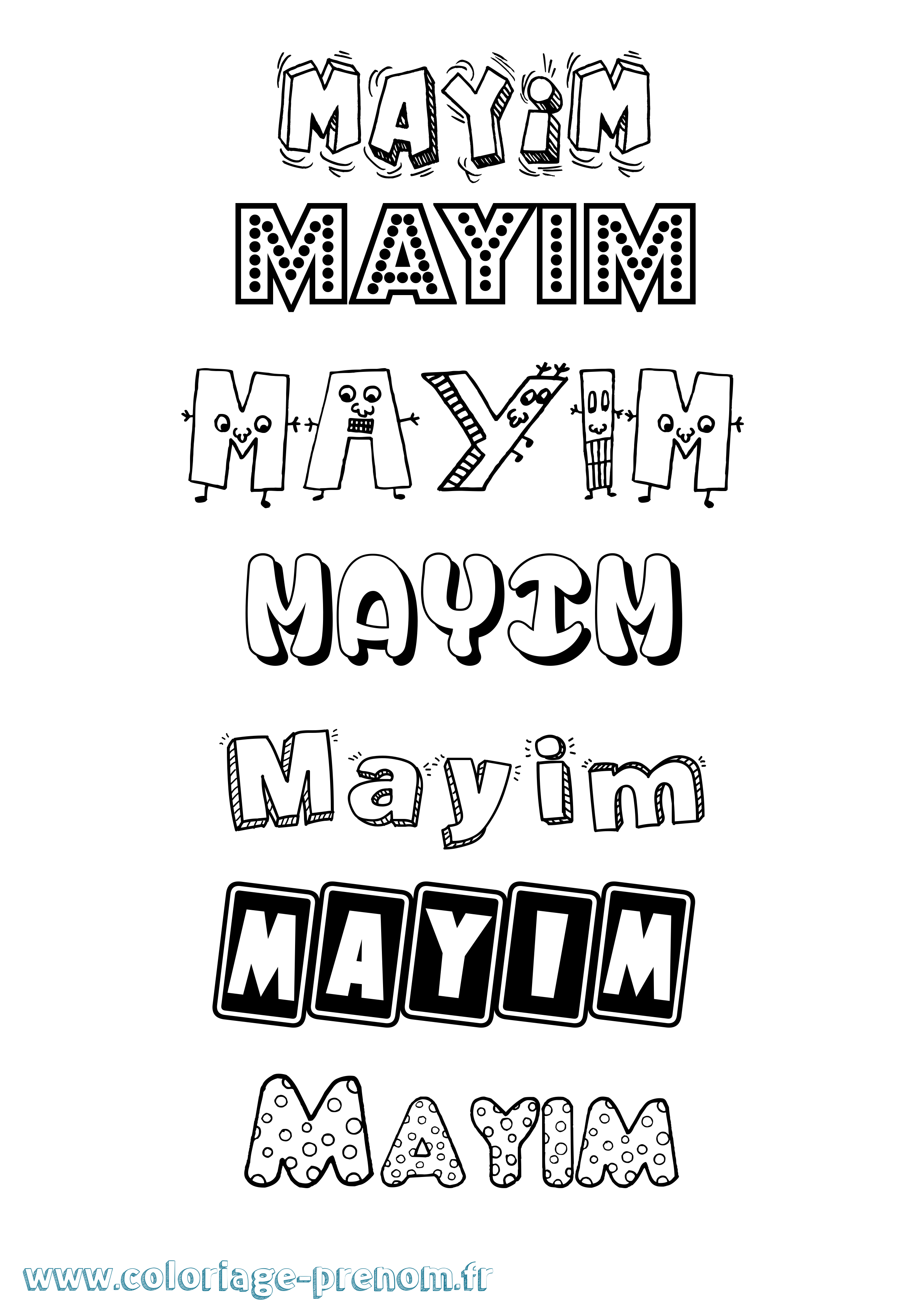 Coloriage Mayim Fun Coloriage prénom Mayim Fun