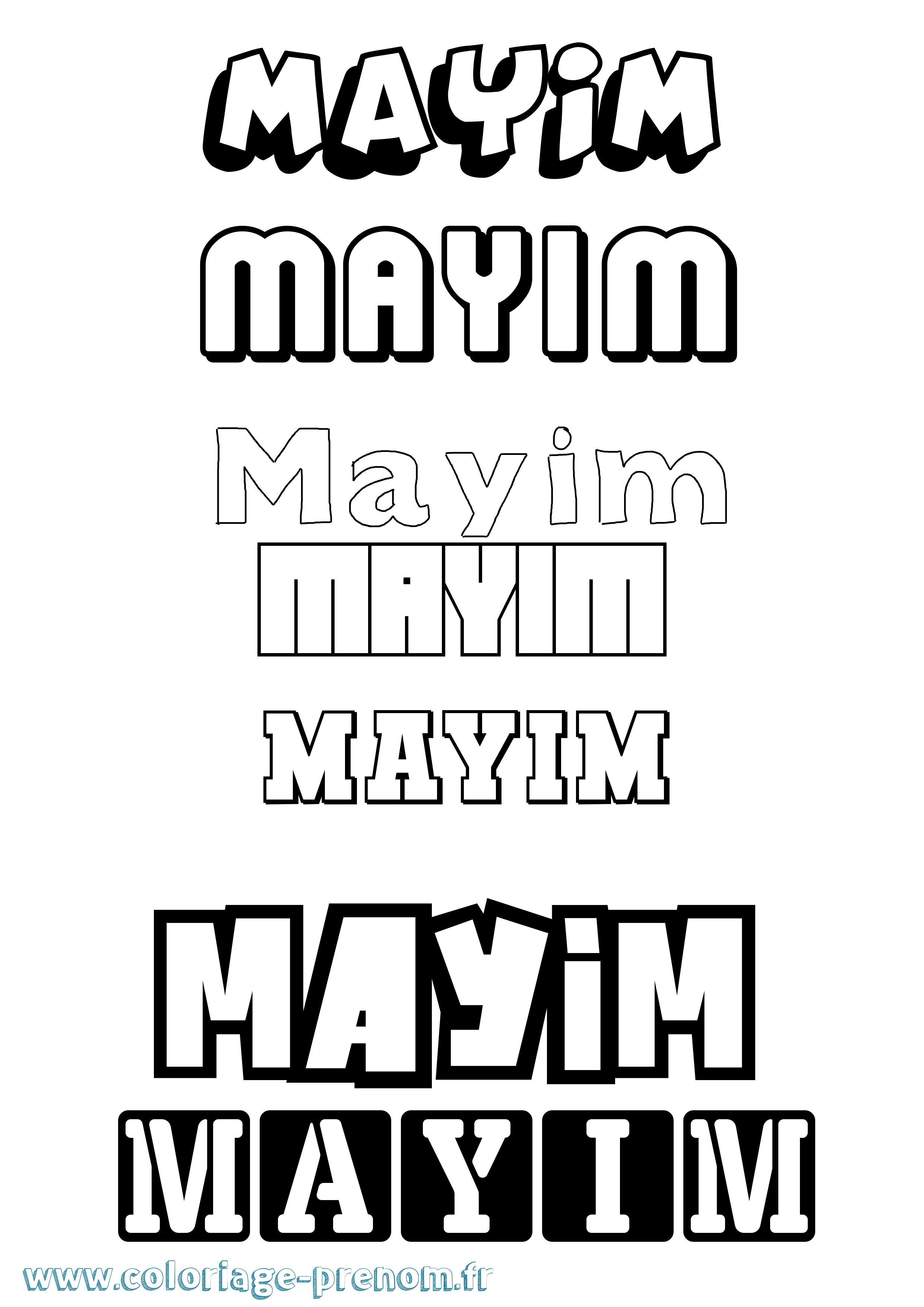 Coloriage Mayim Simple Coloriage prénom Mayim Simple