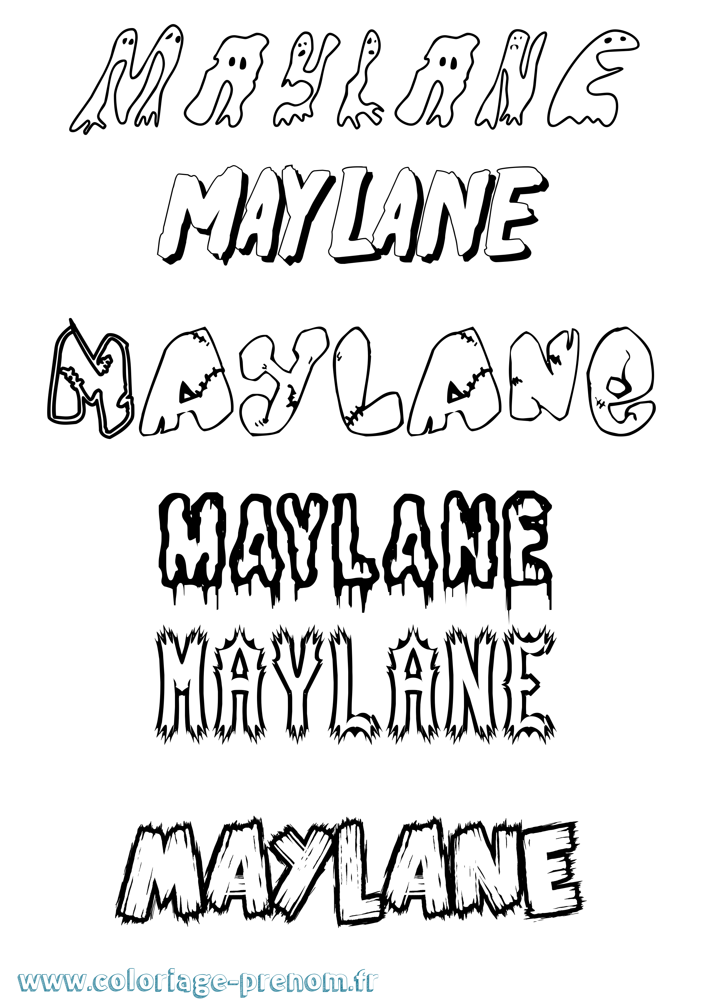 Coloriage Maylane Frisson Coloriage prénom Maylane Frisson
