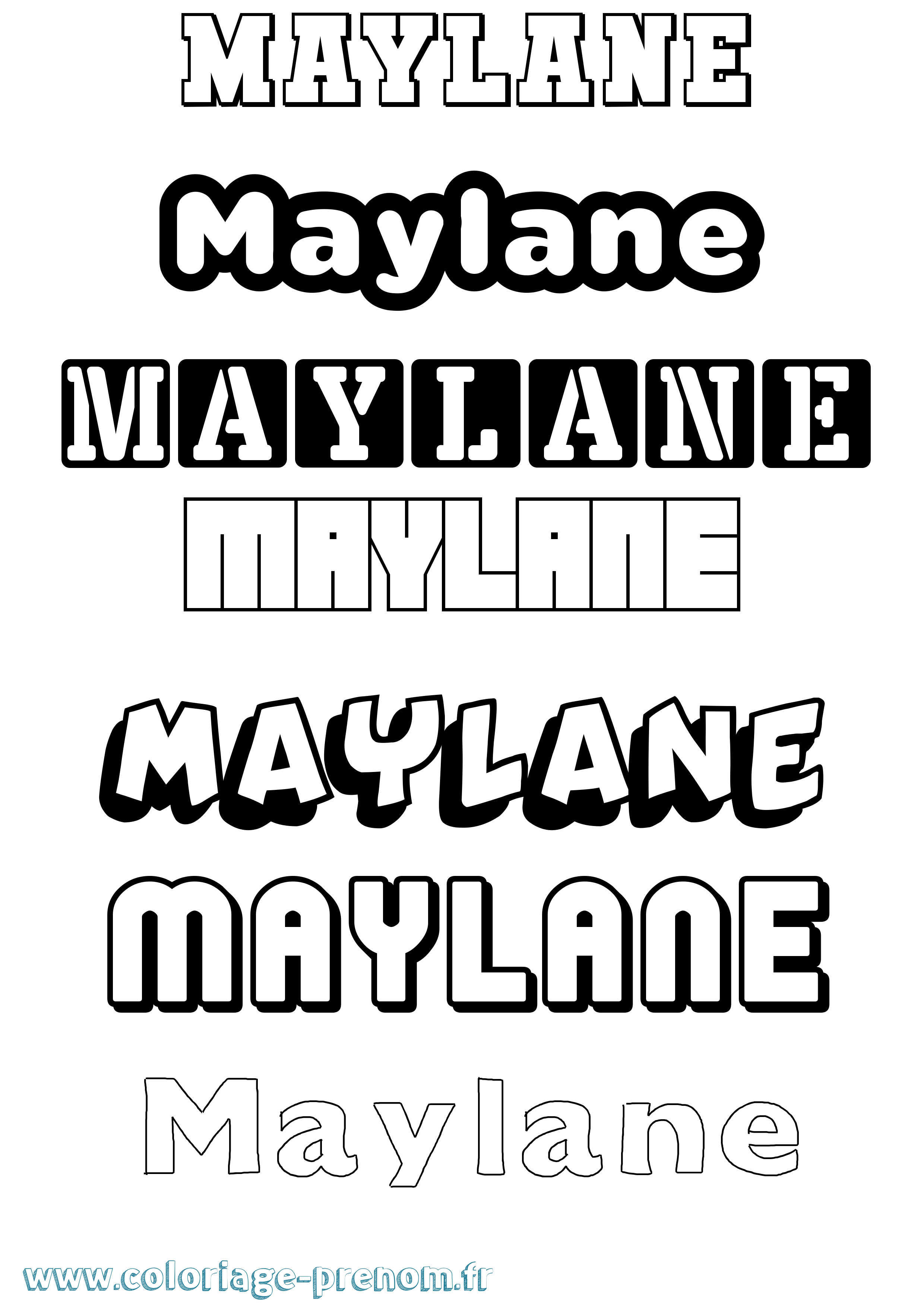 Coloriage Maylane Simple Coloriage prénom Maylane Simple