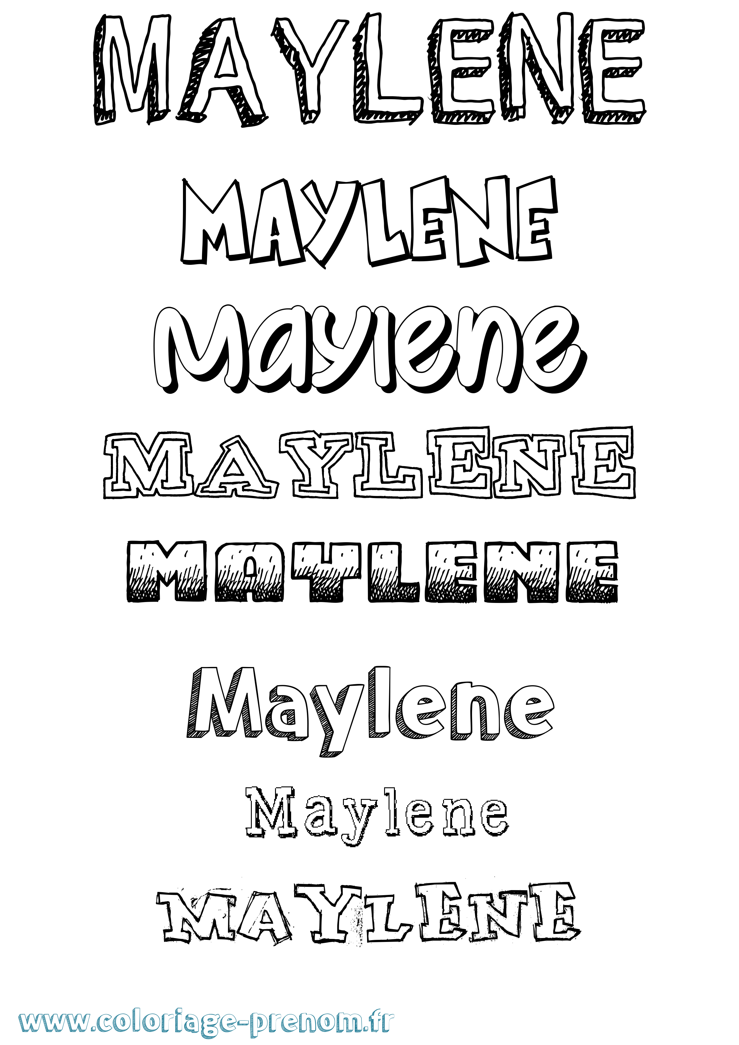 Coloriage Maylene Dessiné Coloriage prénom Maylene Dessiné