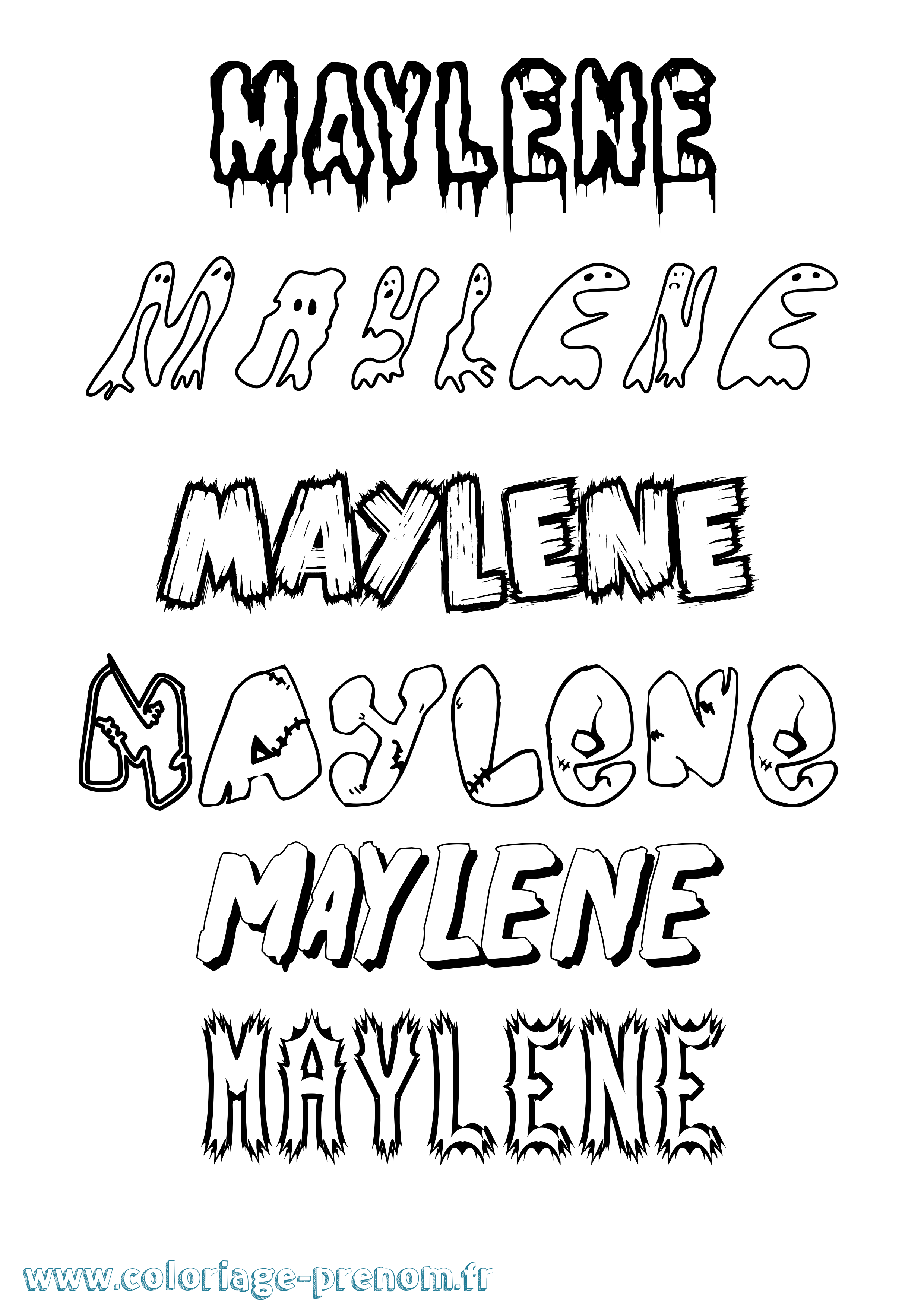Coloriage Maylene Frisson Coloriage prénom Maylene Frisson