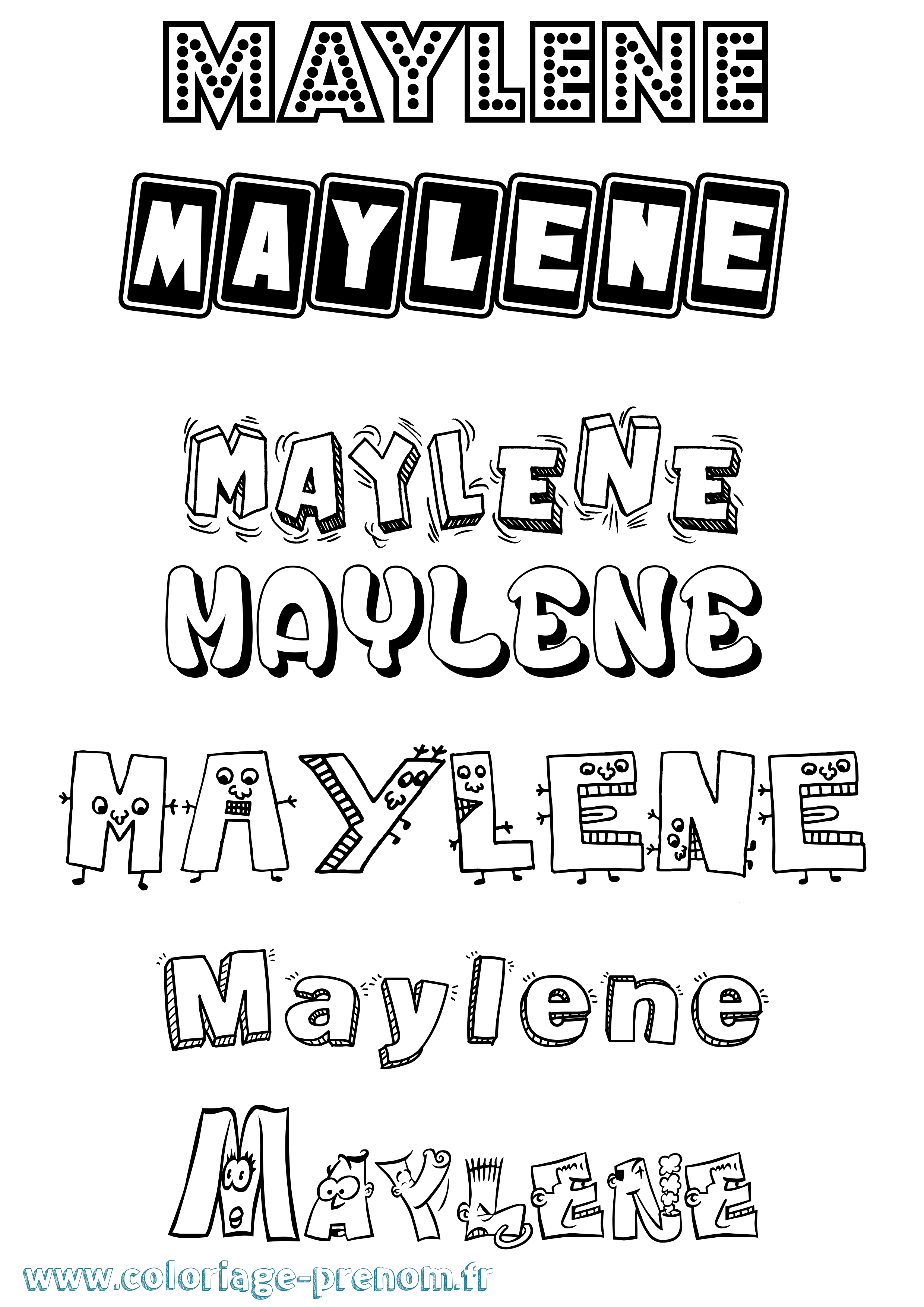 Coloriage Maylene Fun Coloriage prénom Maylene Fun