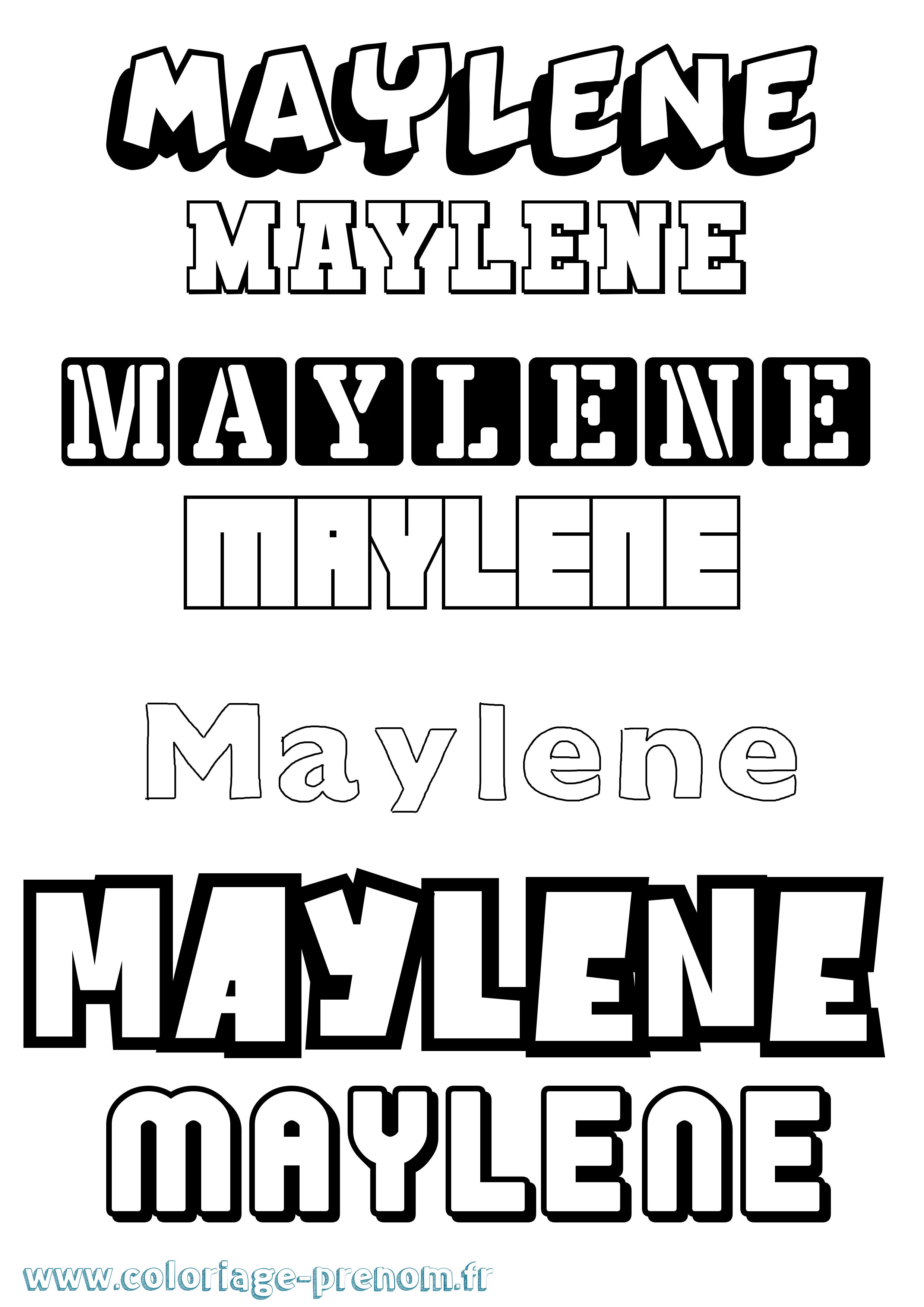 Coloriage Maylene Simple Coloriage prénom Maylene Simple