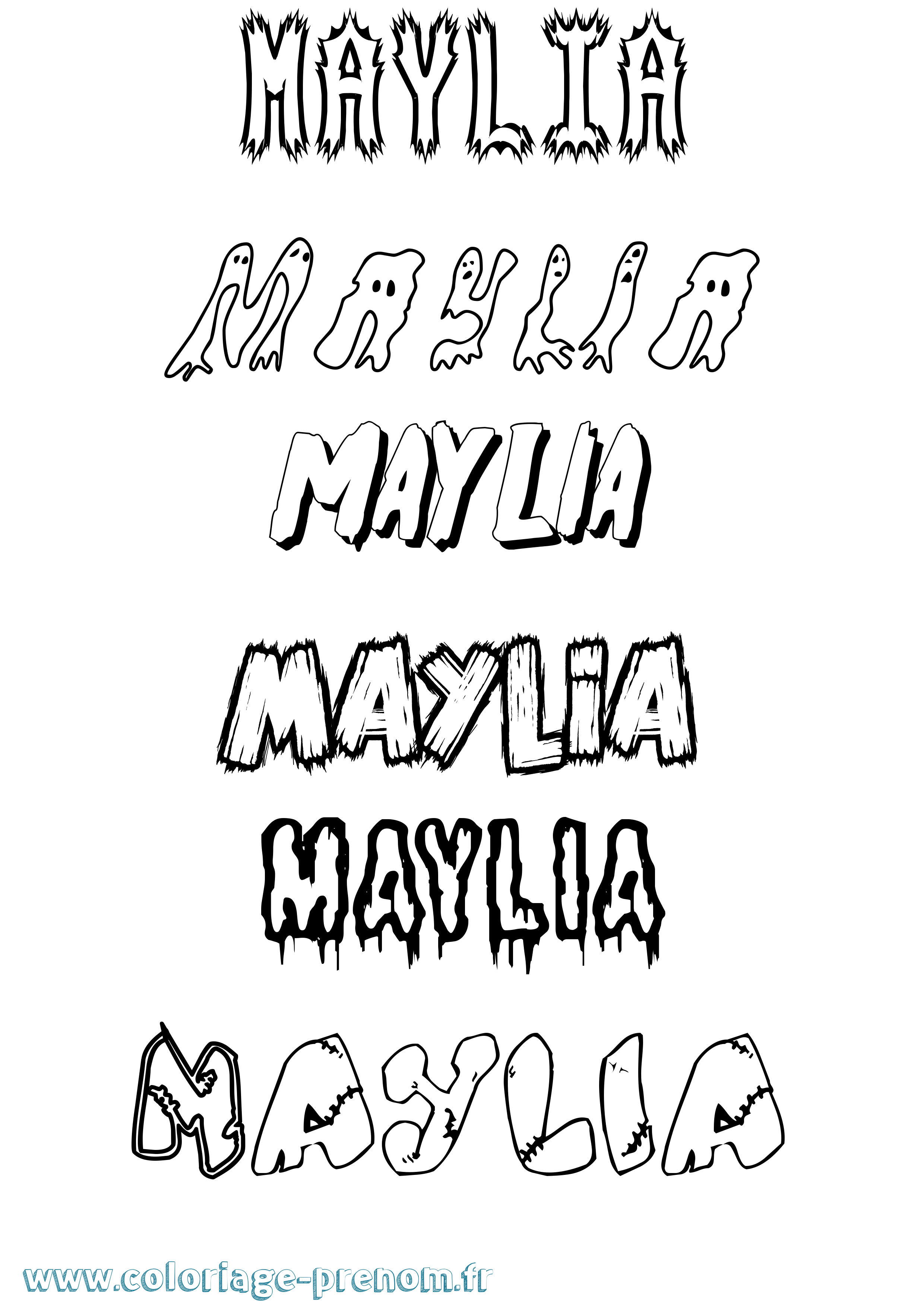 Coloriage Maylia Frisson Coloriage prénom Maylia Frisson