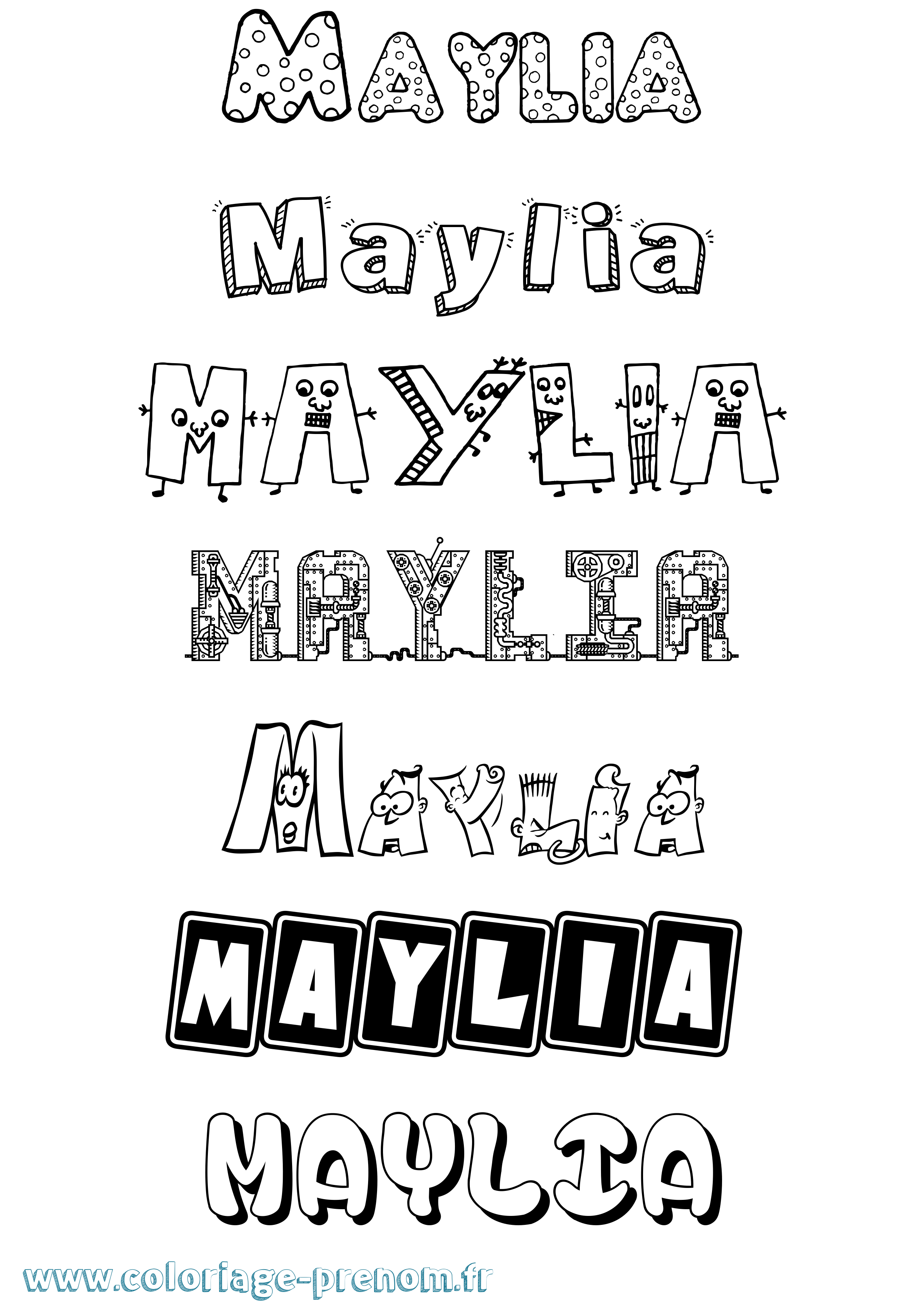 Coloriage Maylia Fun Coloriage prénom Maylia Fun
