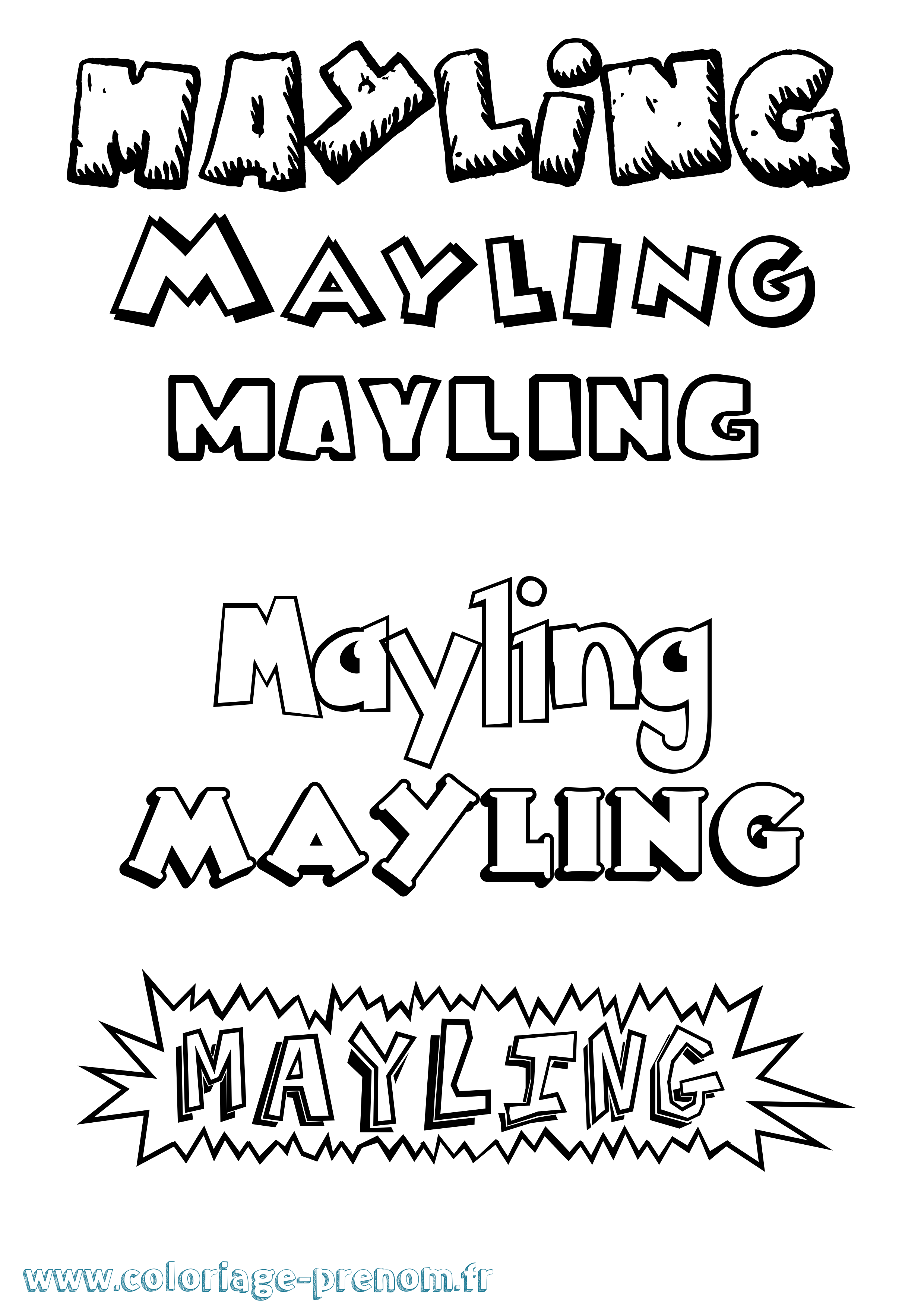 Coloriage Mayling Dessin Animé Coloriage prénom Mayling Dessin Animé