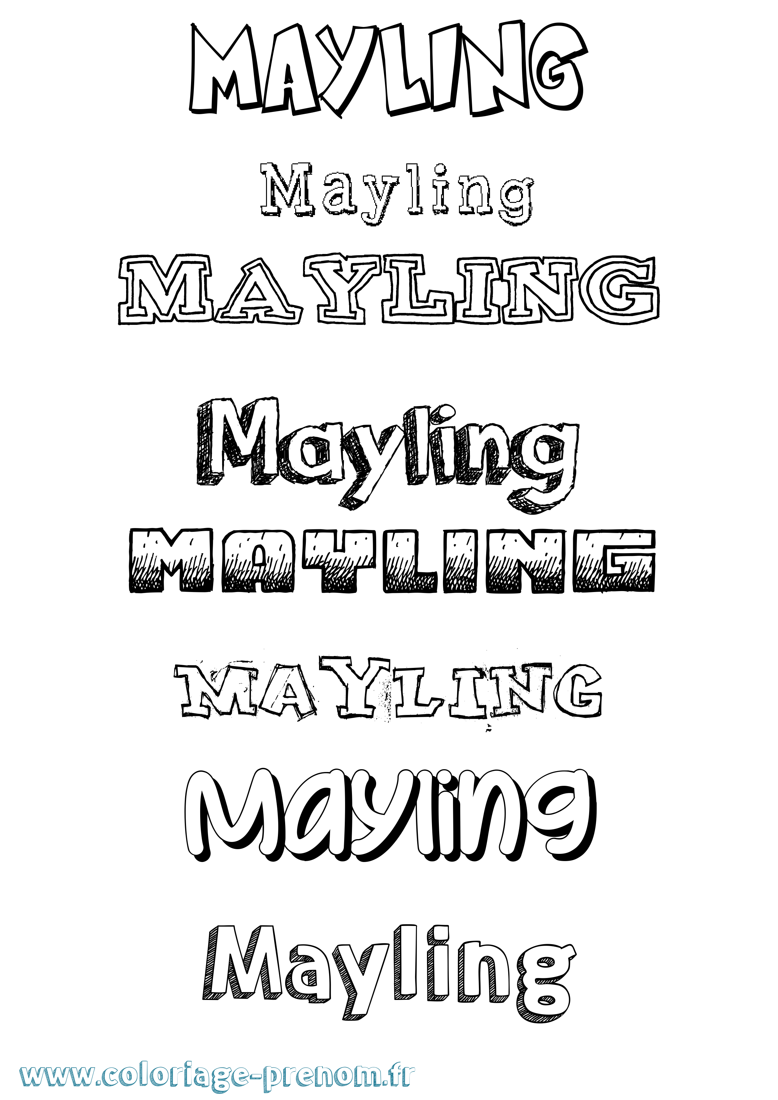 Coloriage Mayling Dessiné Coloriage prénom Mayling Dessiné