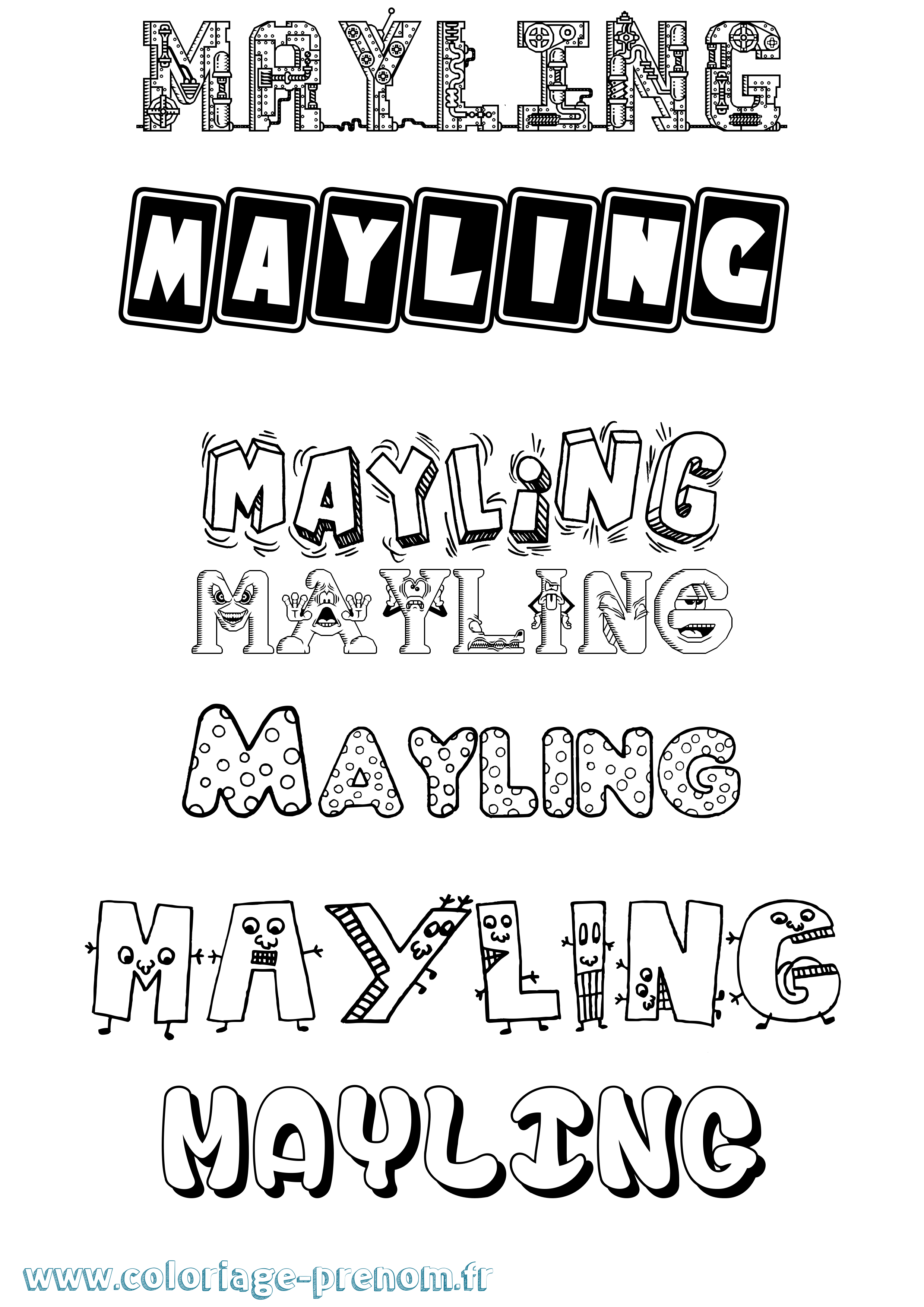 Coloriage Mayling Fun Coloriage prénom Mayling Fun