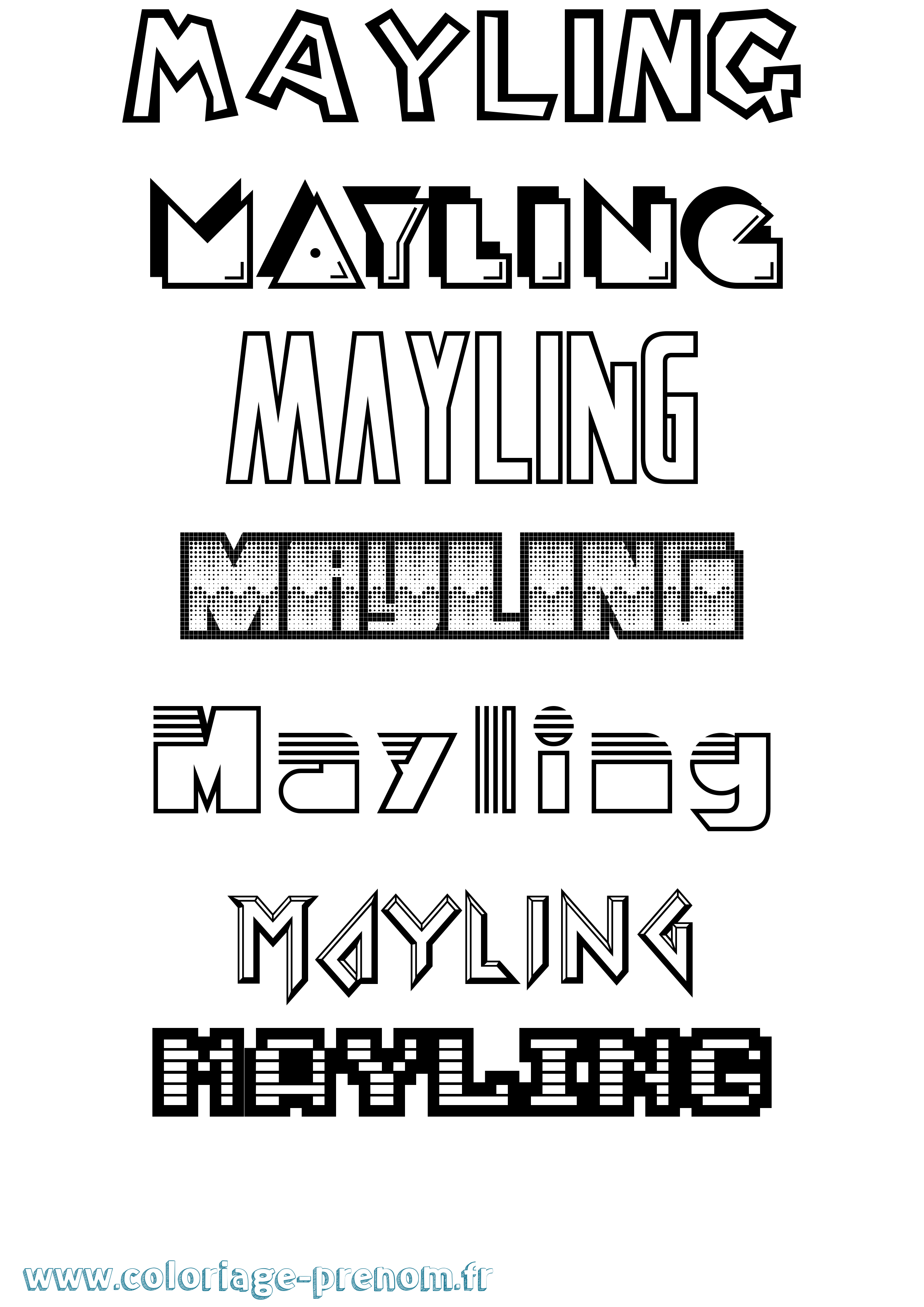 Coloriage Mayling Jeux Vidéos Coloriage prénom Mayling Jeux Vidéos