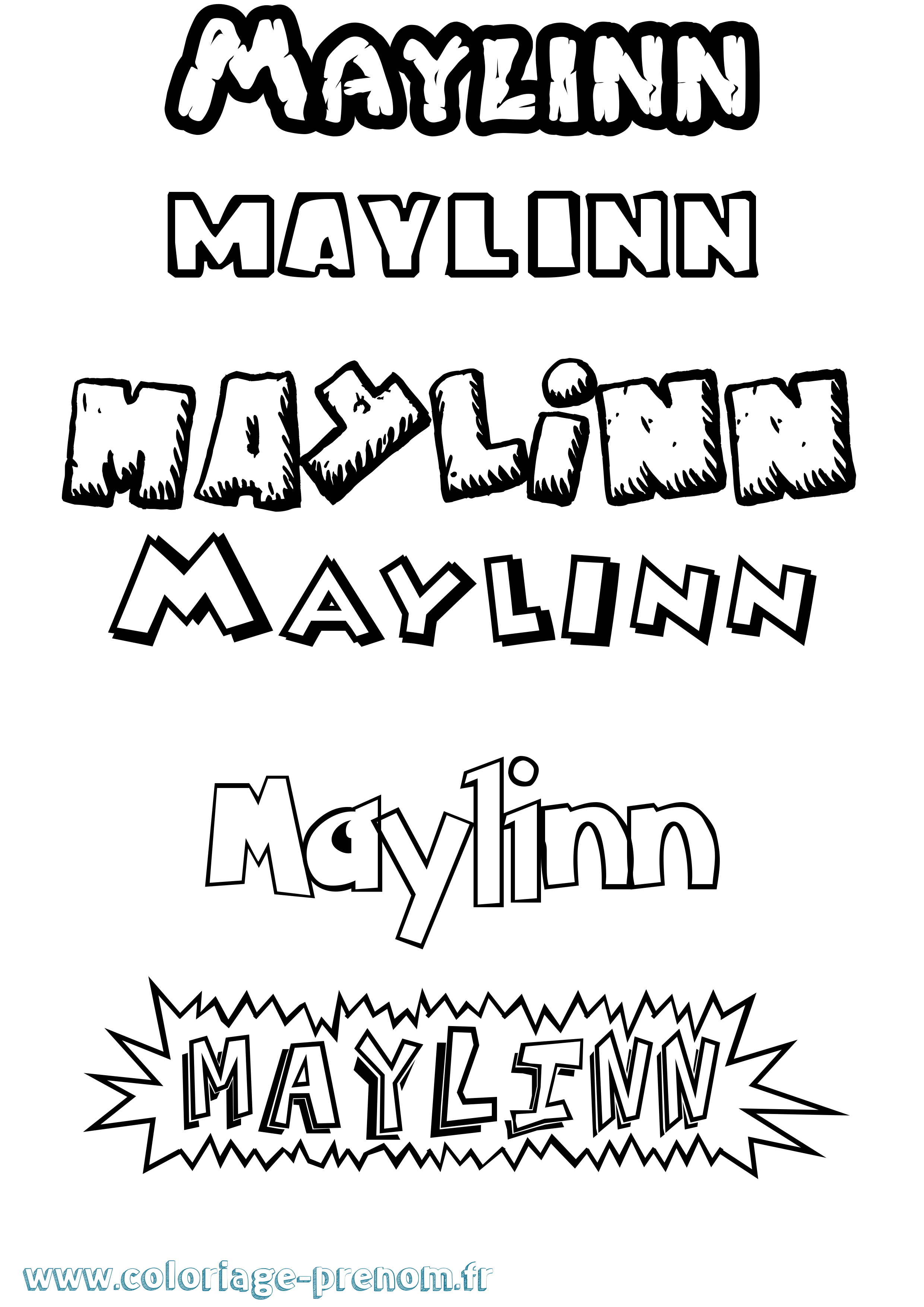 Coloriage Maylinn Dessin Animé Coloriage prénom Maylinn Dessin Animé