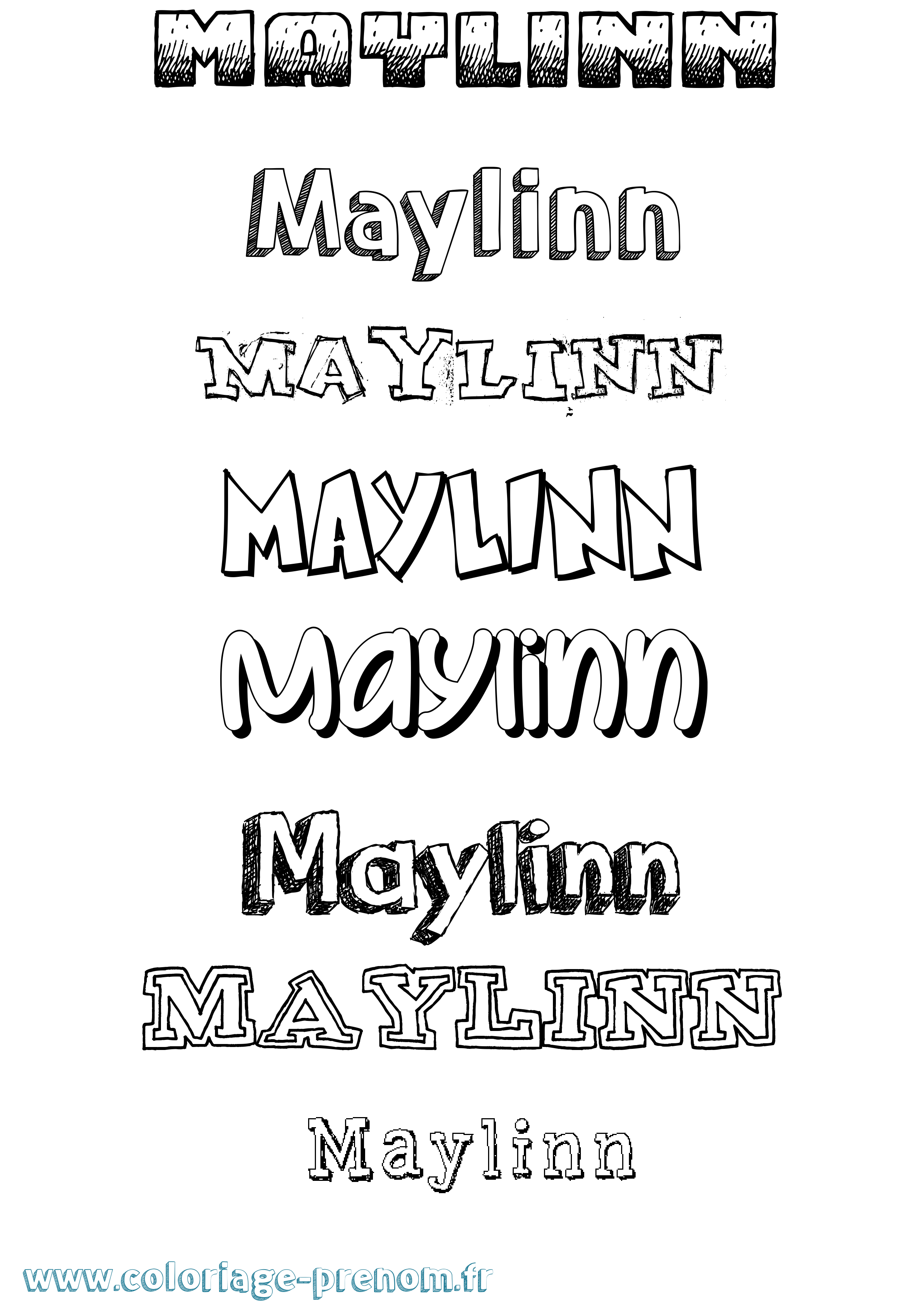 Coloriage Maylinn Dessiné Coloriage prénom Maylinn Dessiné