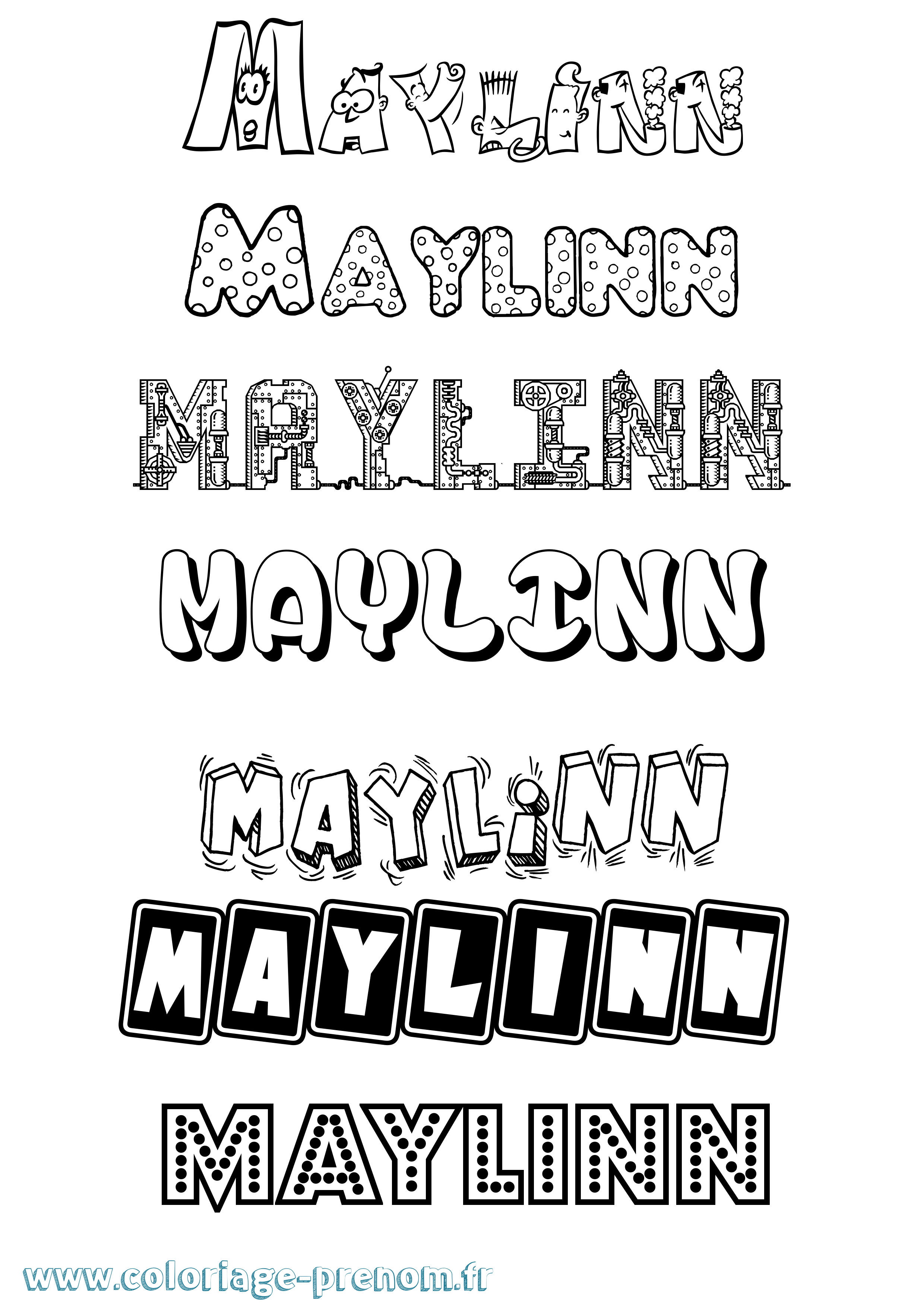 Coloriage Maylinn Fun Coloriage prénom Maylinn Fun