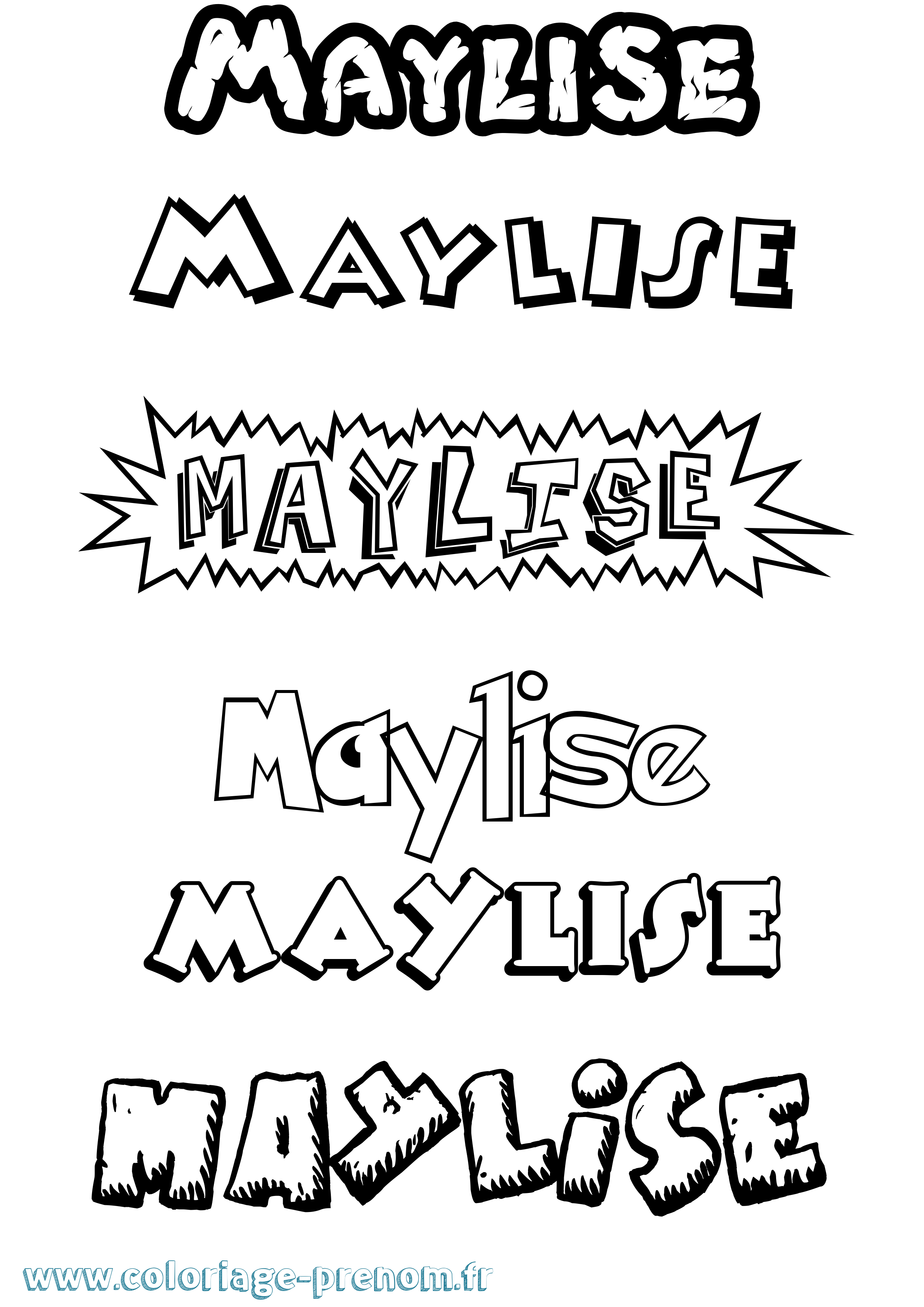 Coloriage Maylise Dessin Animé Coloriage prénom Maylise Dessin Animé