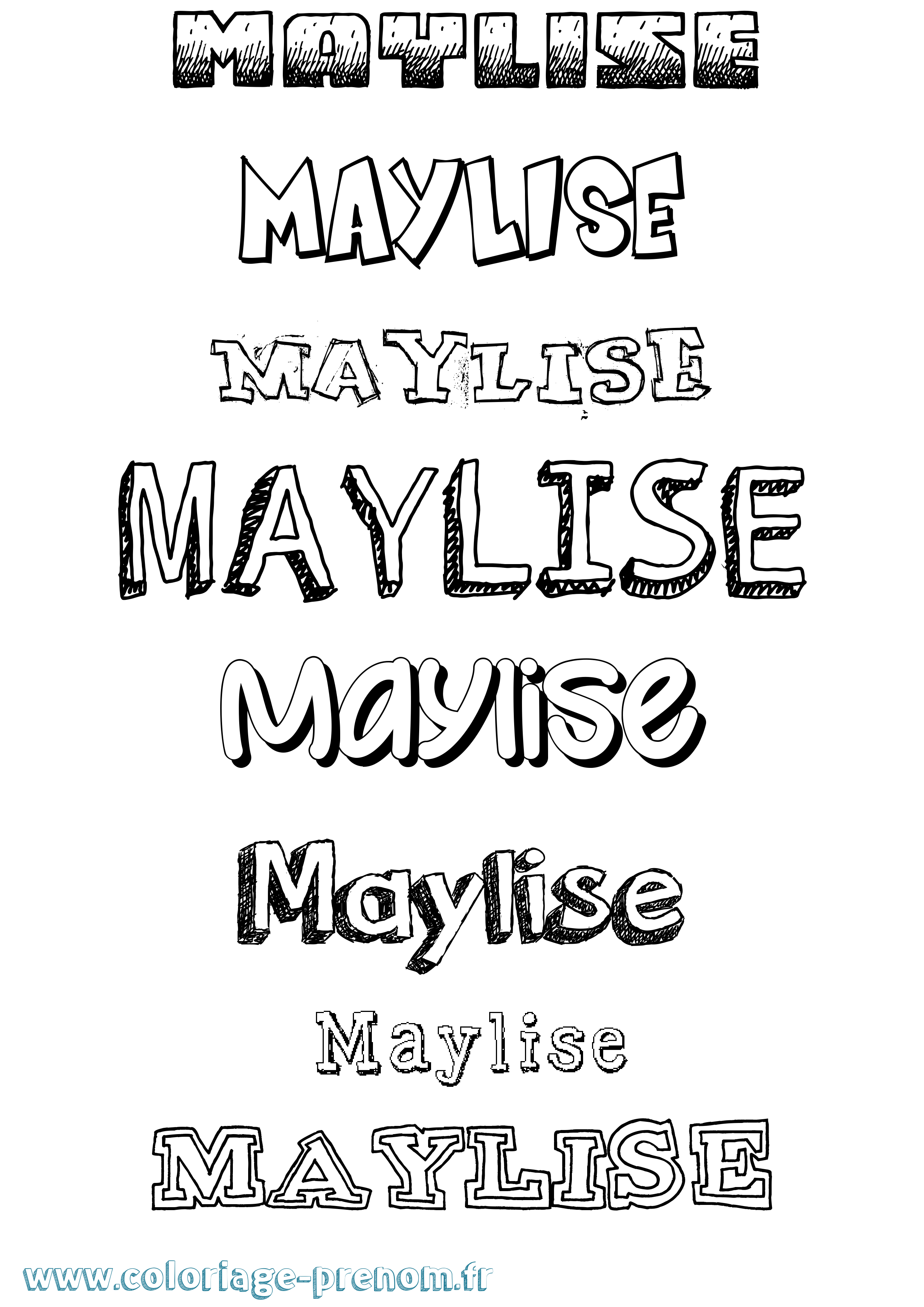 Coloriage Maylise Dessiné Coloriage prénom Maylise Dessiné