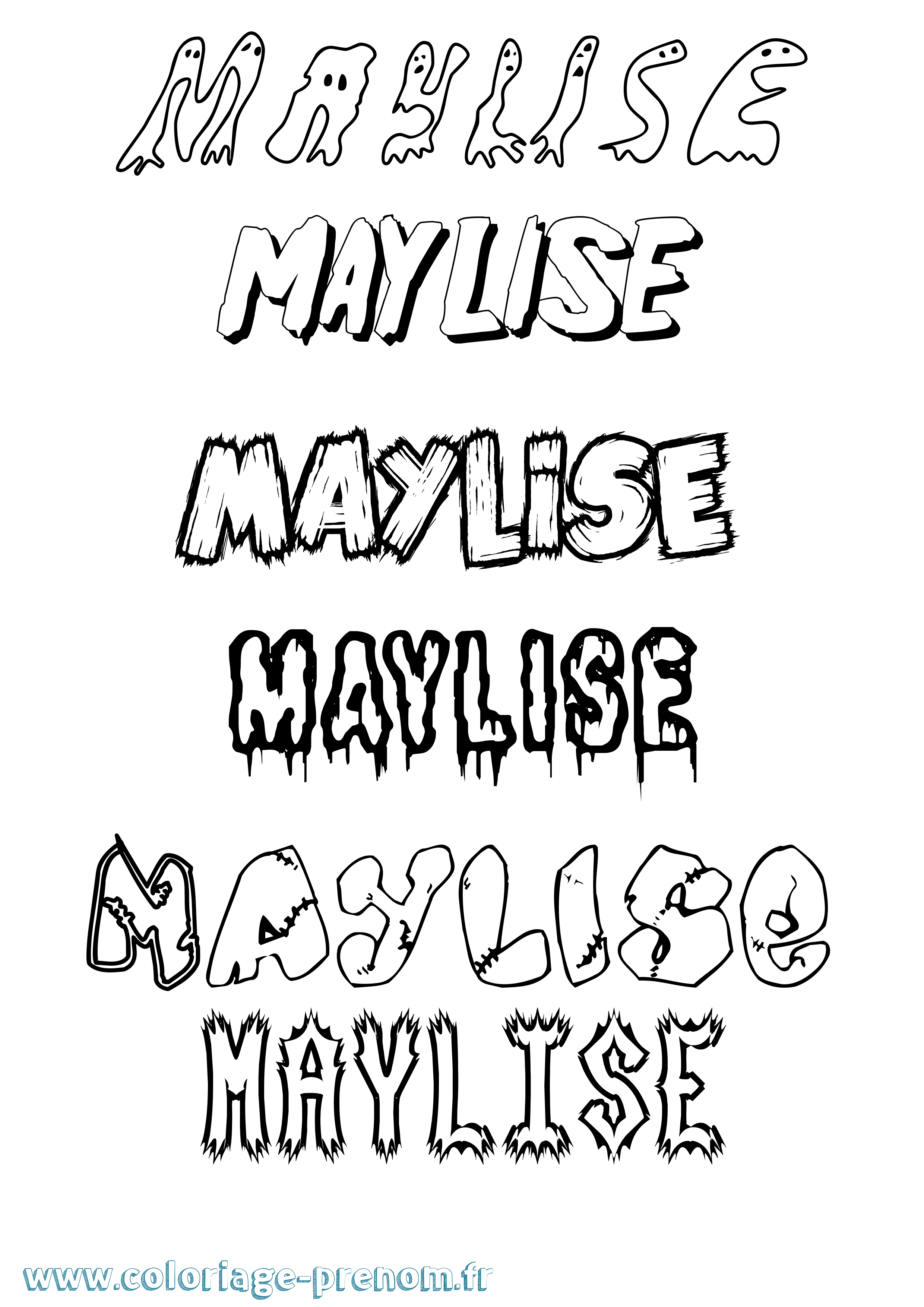 Coloriage Maylise Frisson Coloriage prénom Maylise Frisson