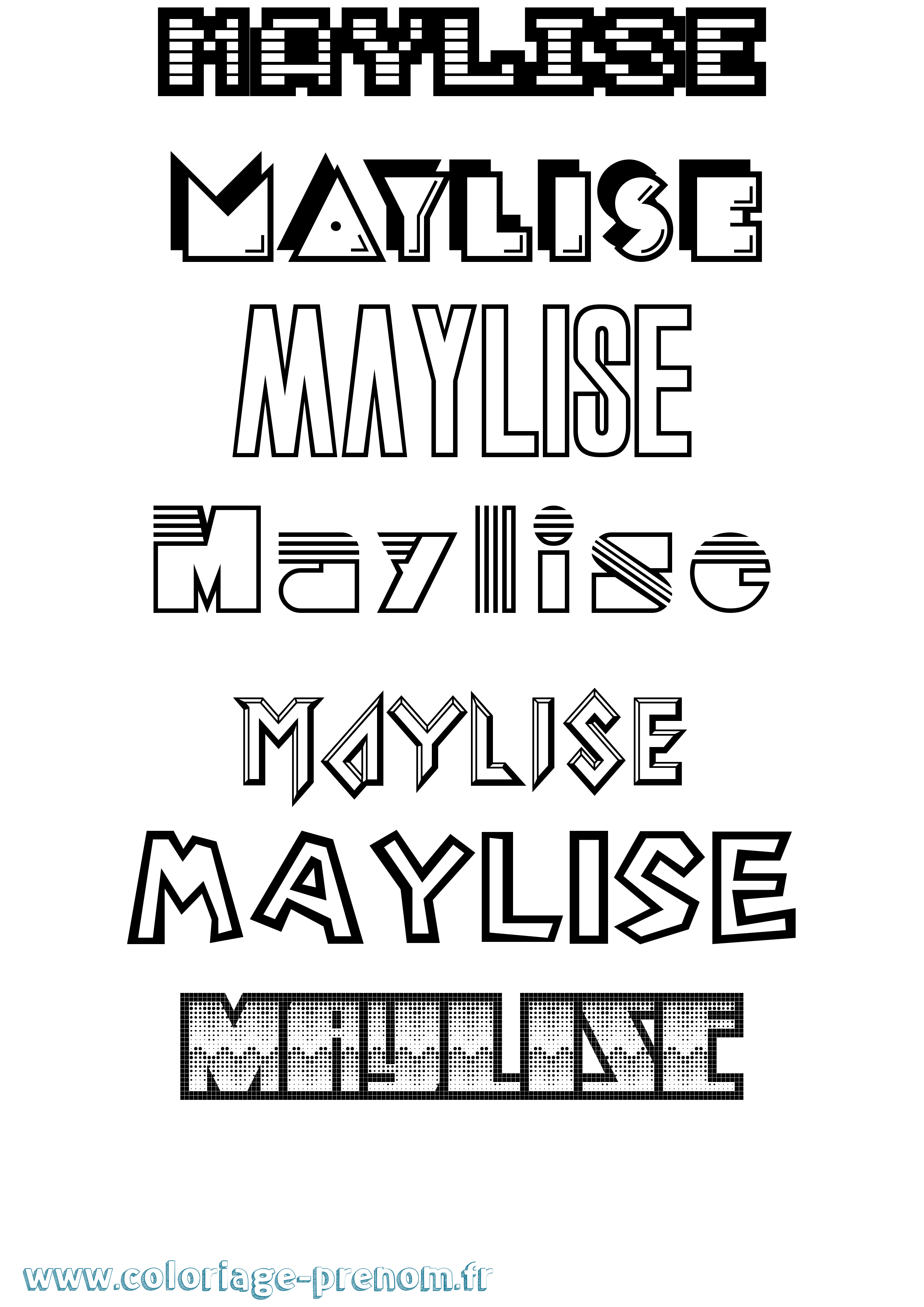 Coloriage Maylise Jeux Vidéos Coloriage prénom Maylise Jeux Vidéos