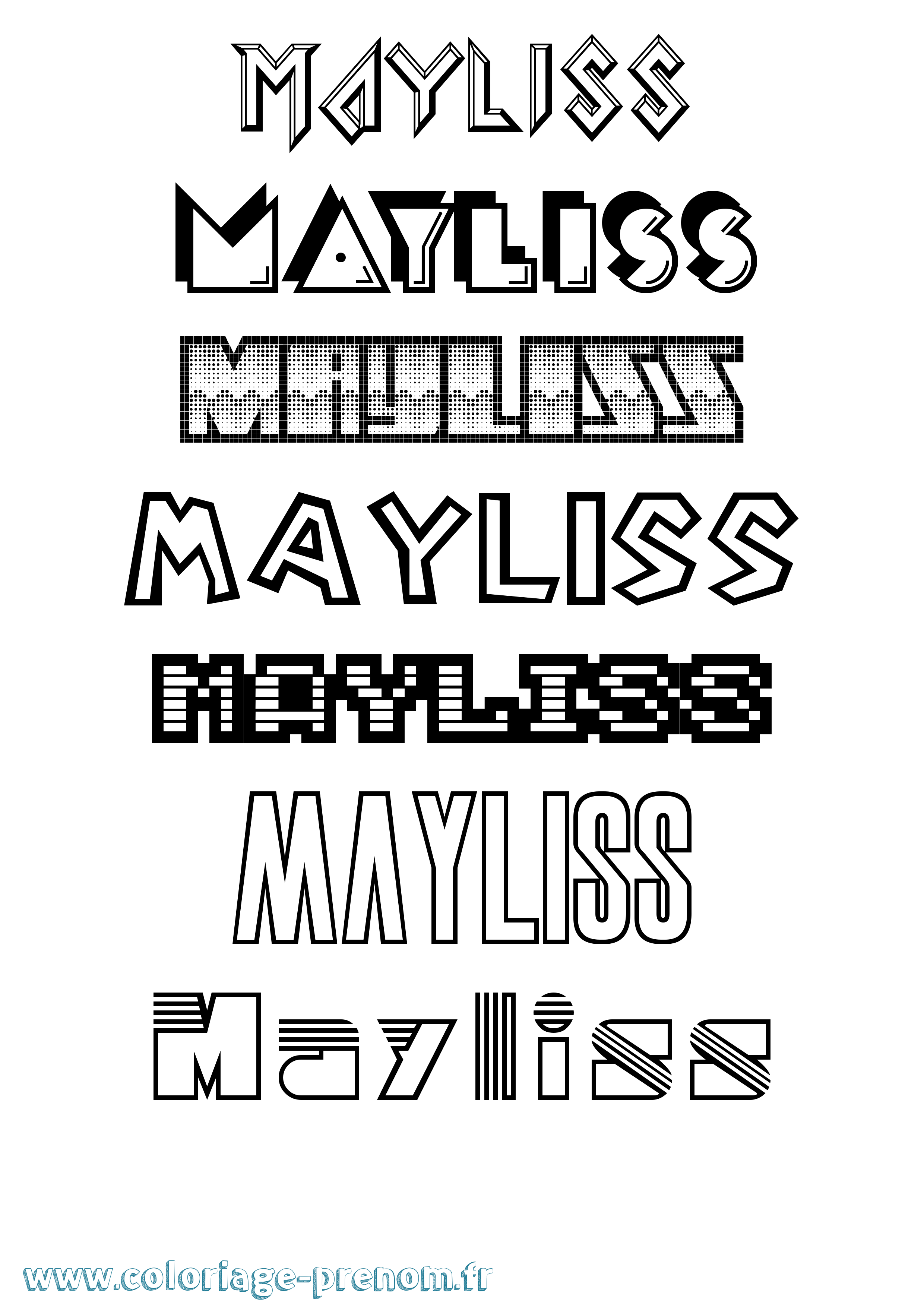 Coloriage Mayliss Jeux Vidéos Coloriage prénom Mayliss Jeux Vidéos