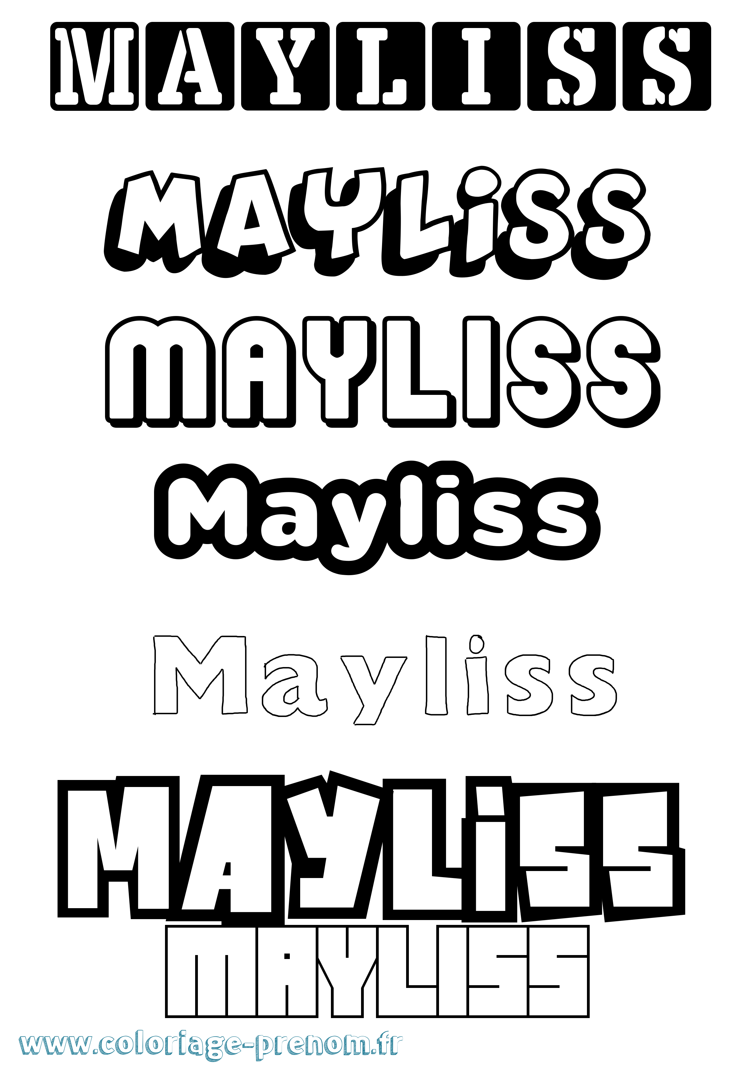 Coloriage Mayliss Simple Coloriage prénom Mayliss Simple