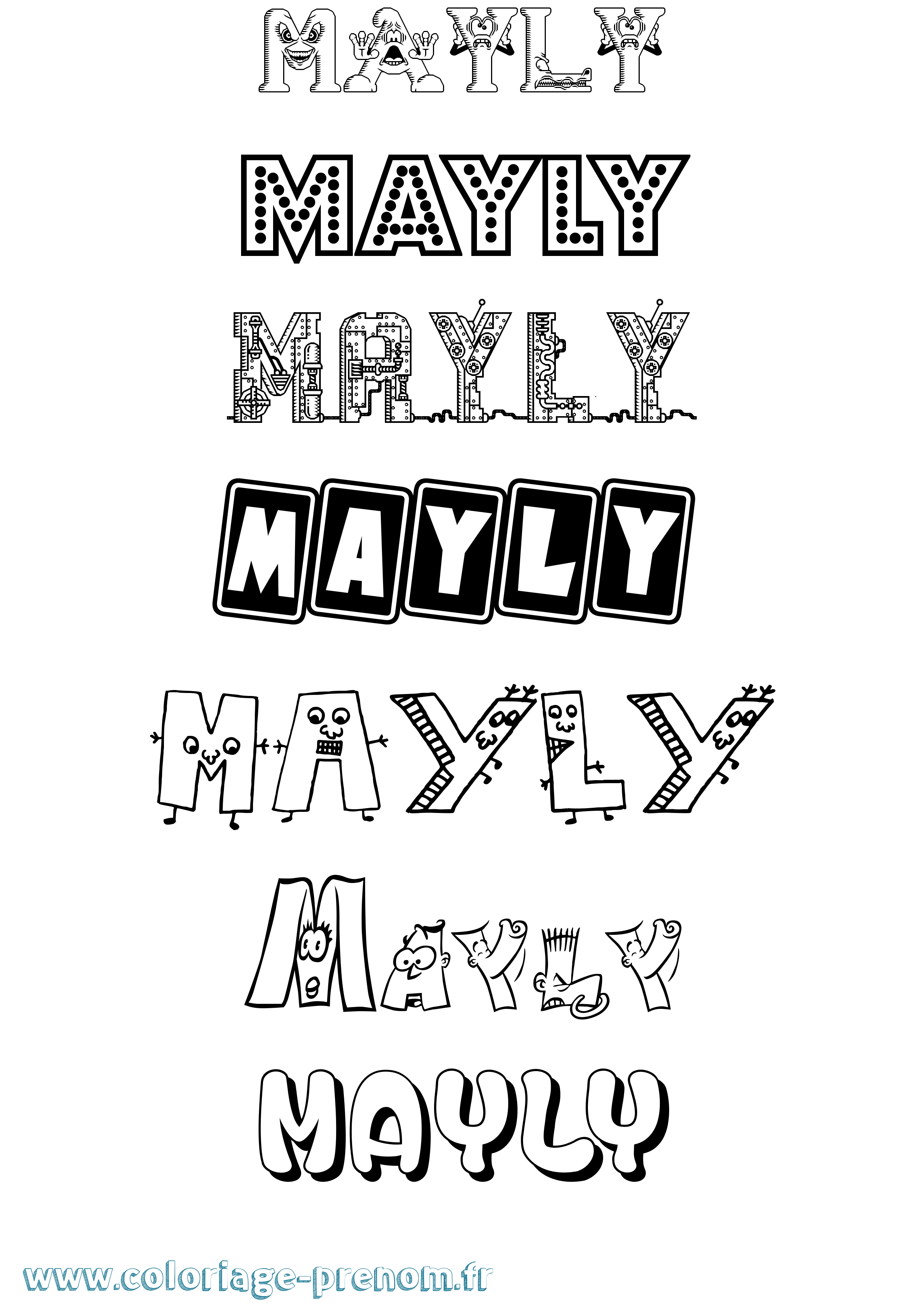 Coloriage Mayly Fun Coloriage prénom Mayly Fun