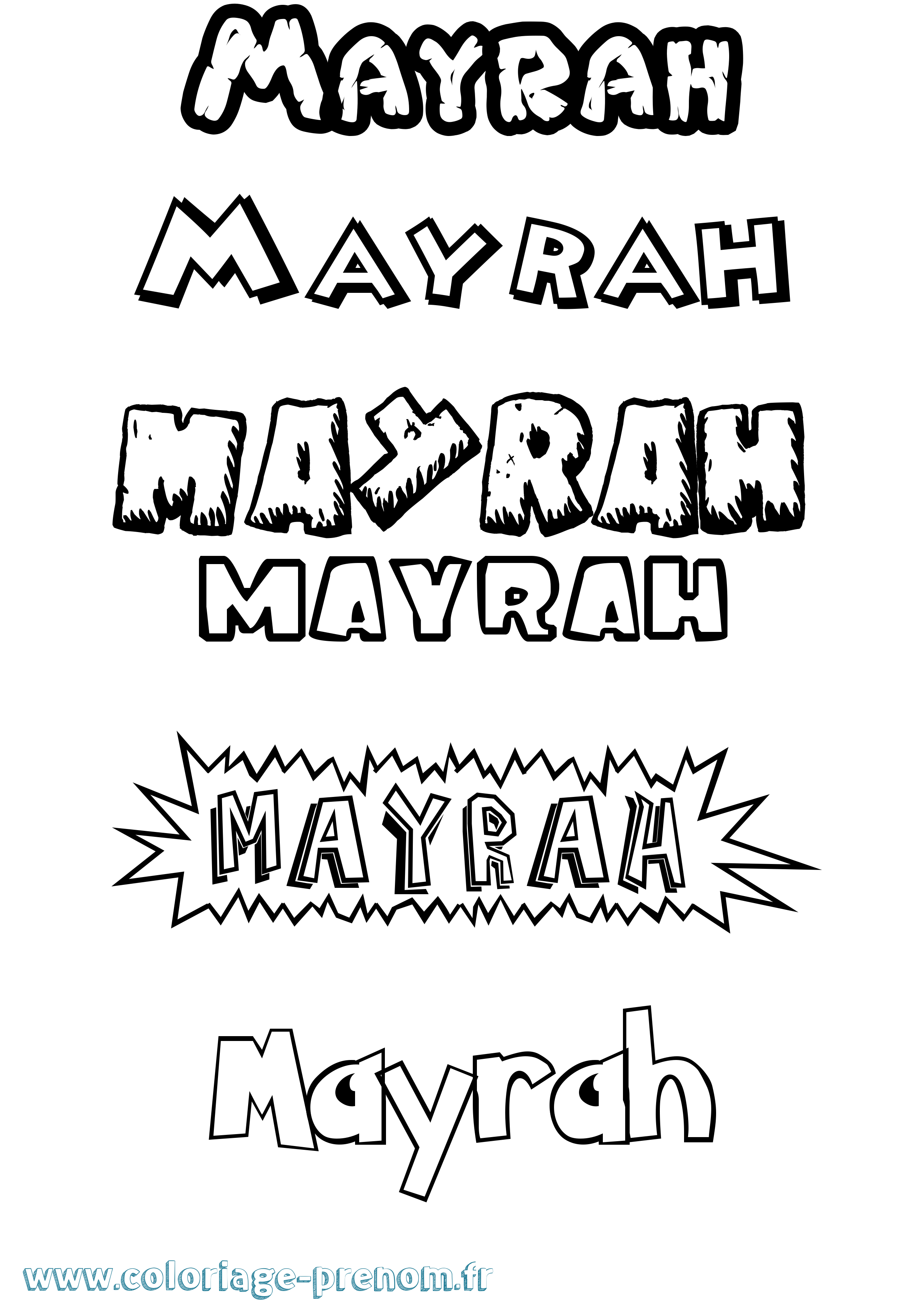 Coloriage Mayrah Dessin Animé Coloriage prénom Mayrah Dessin Animé