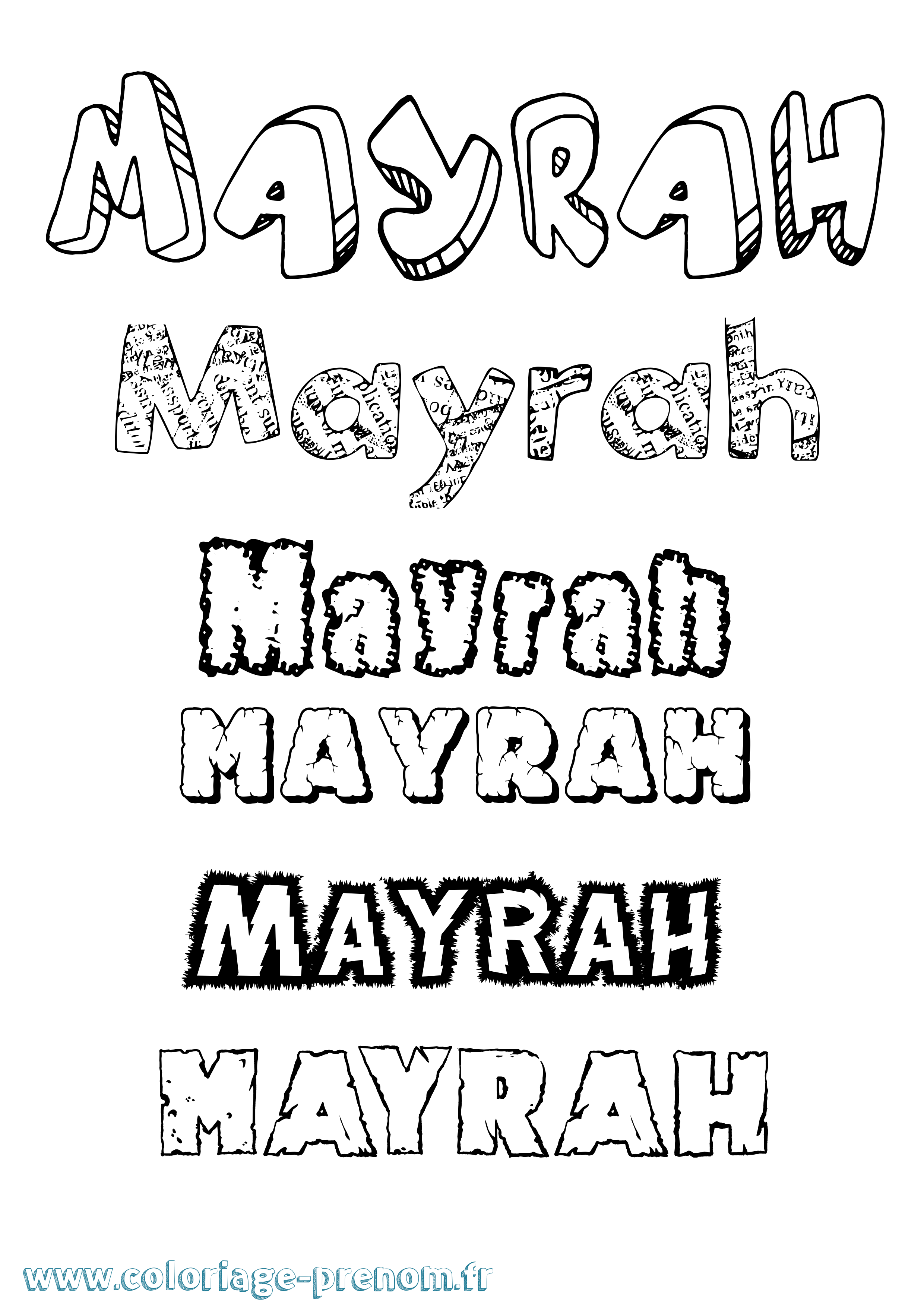 Coloriage Mayrah Destructuré Coloriage prénom Mayrah Destructuré