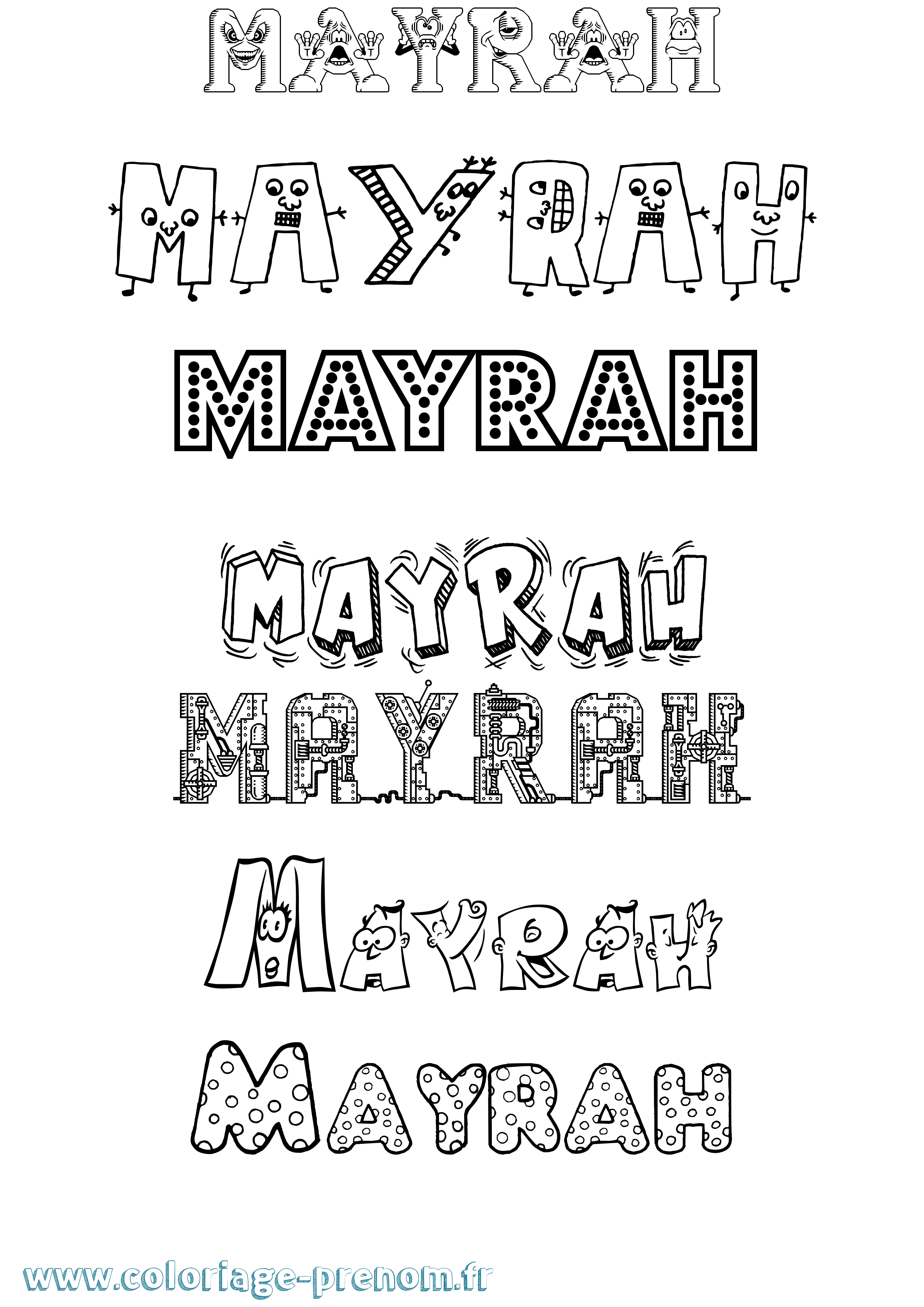 Coloriage Mayrah Fun Coloriage prénom Mayrah Fun