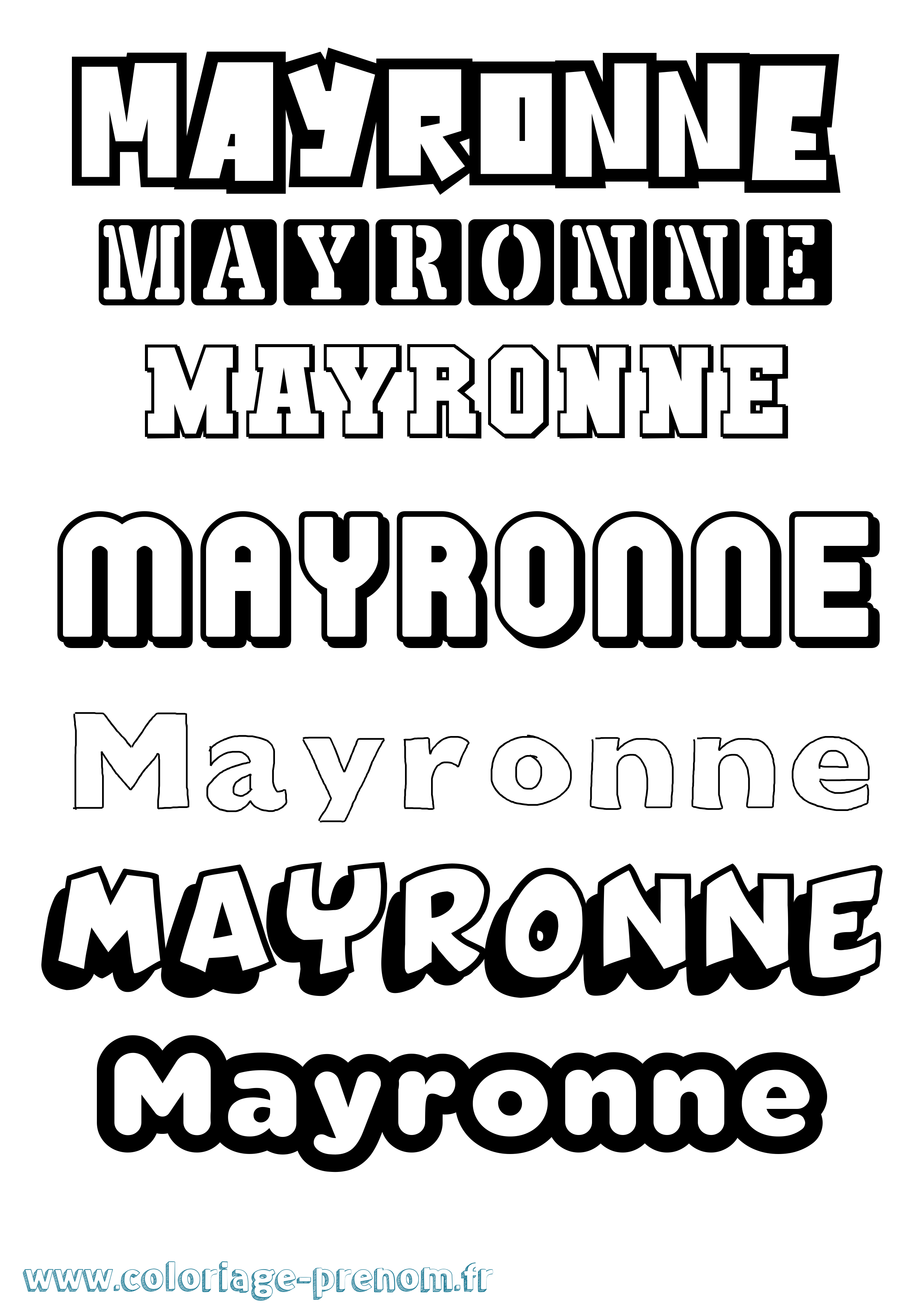 Coloriage Mayronne Simple Coloriage prénom Mayronne Simple