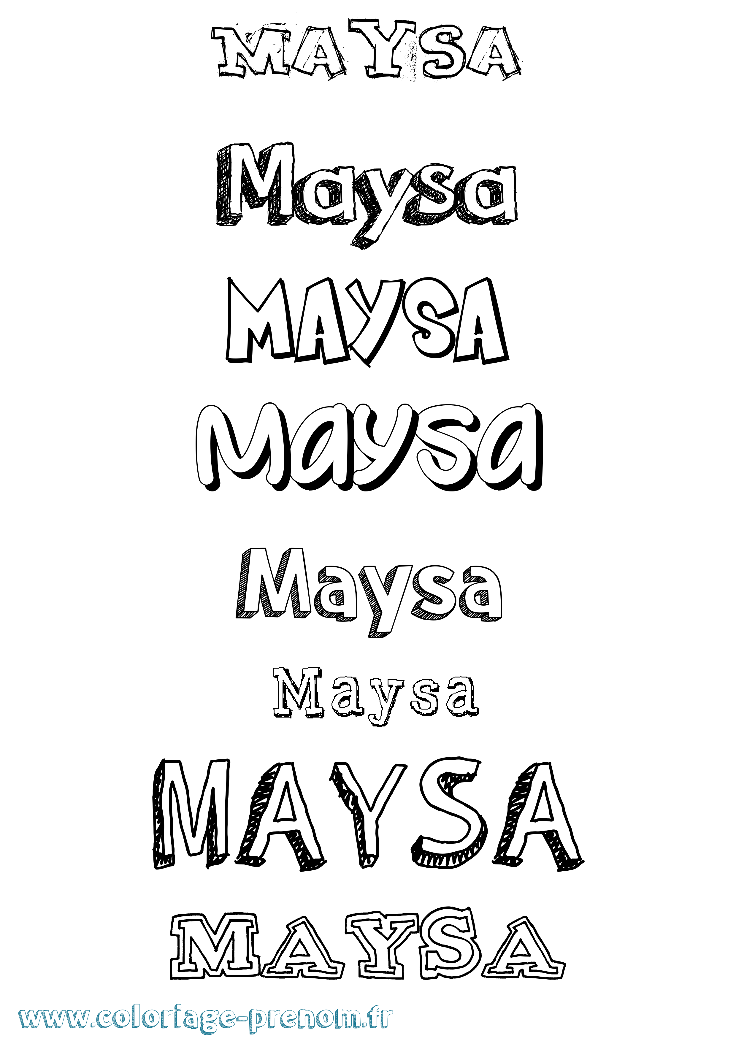 Coloriage Maysa Dessiné Coloriage prénom Maysa Dessiné
