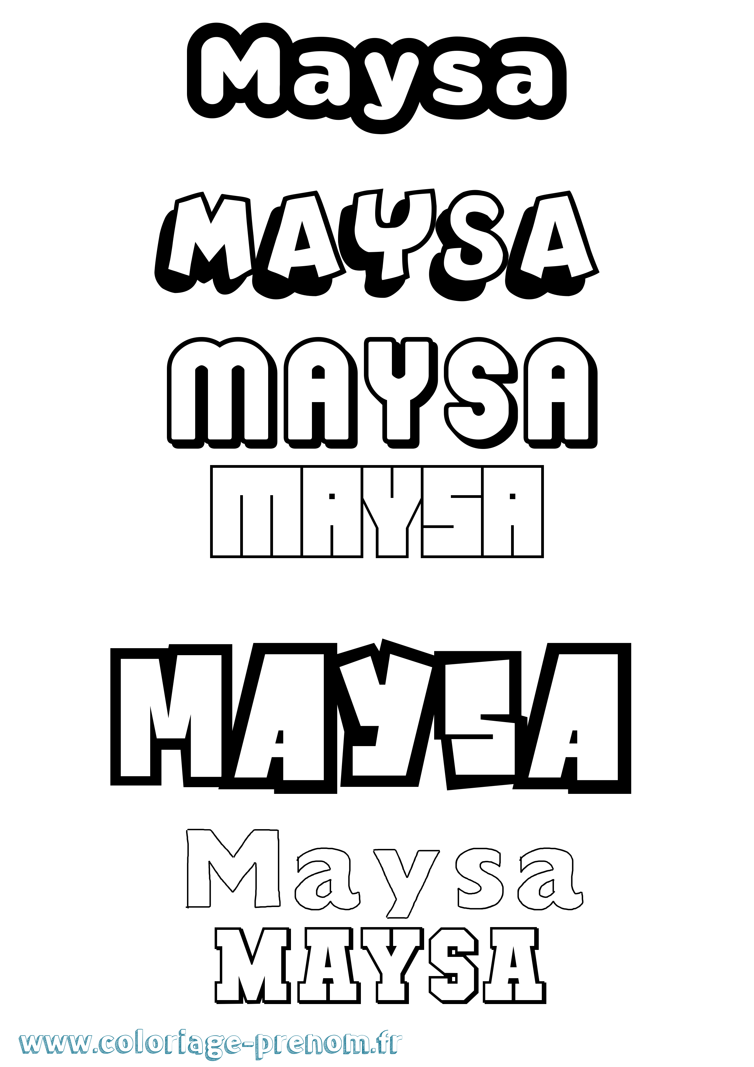 Coloriage Maysa Simple Coloriage prénom Maysa Simple