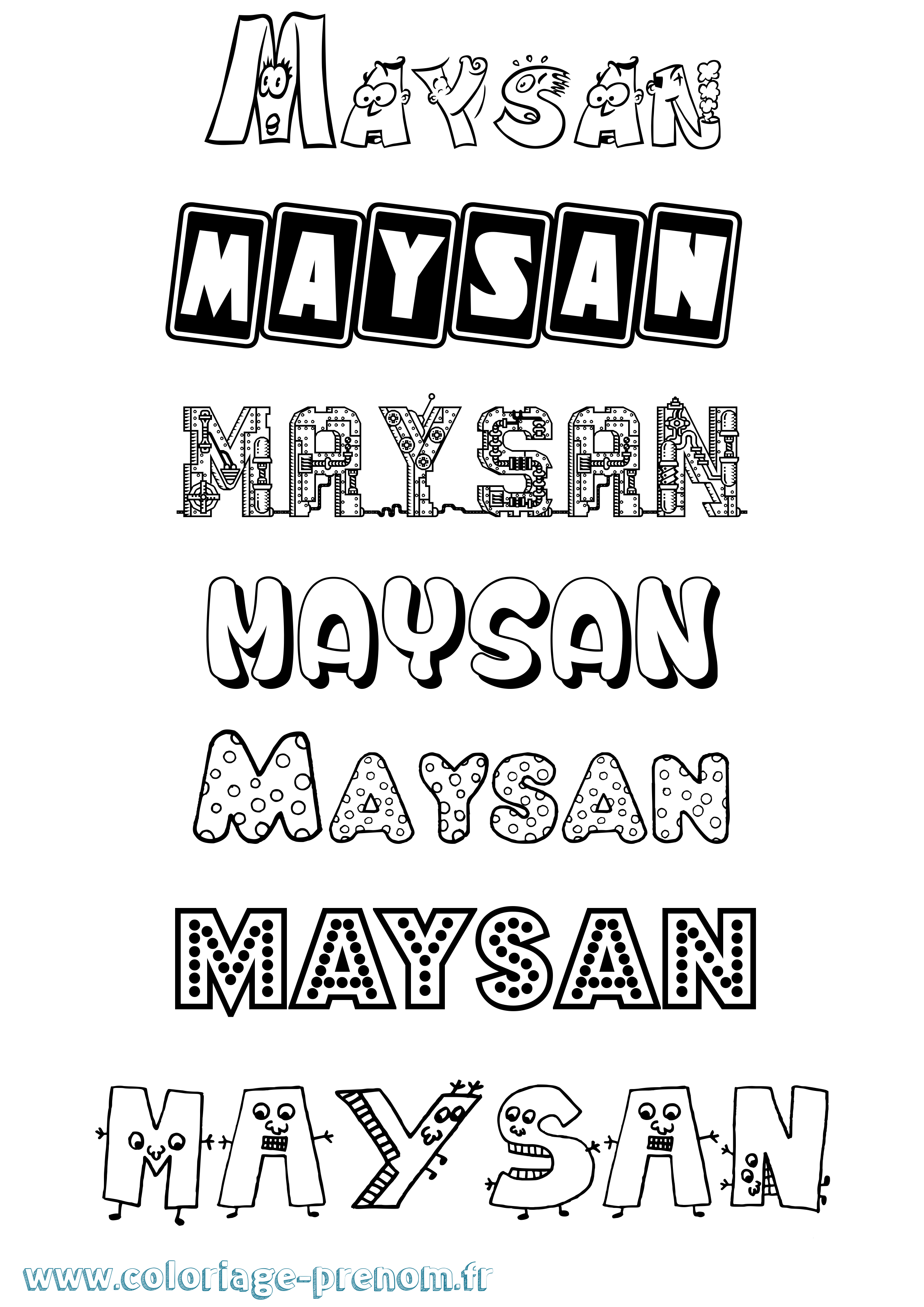 Coloriage Maysan Fun Coloriage prénom Maysan Fun