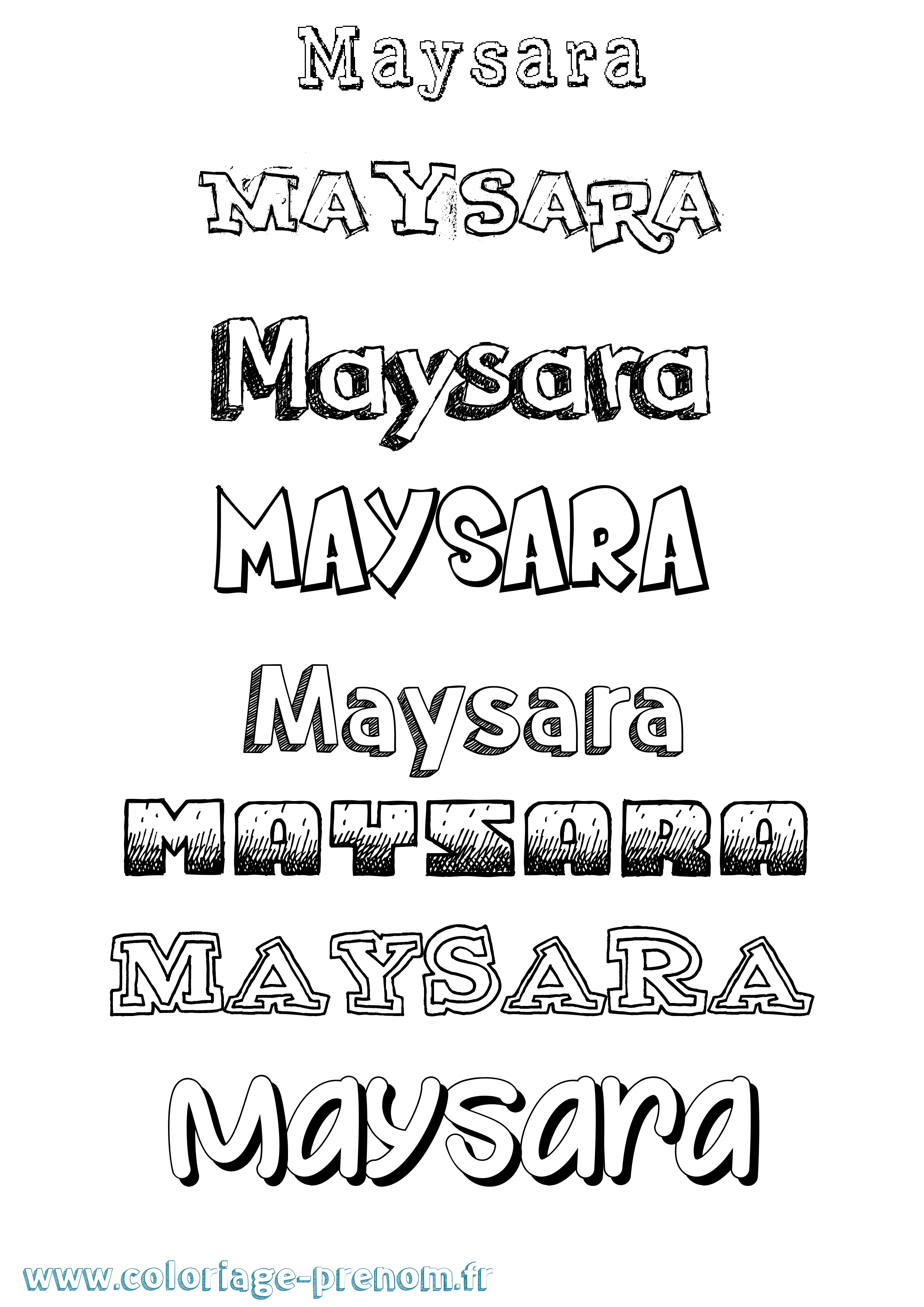 Coloriage Maysara Dessiné Coloriage prénom Maysara Dessiné