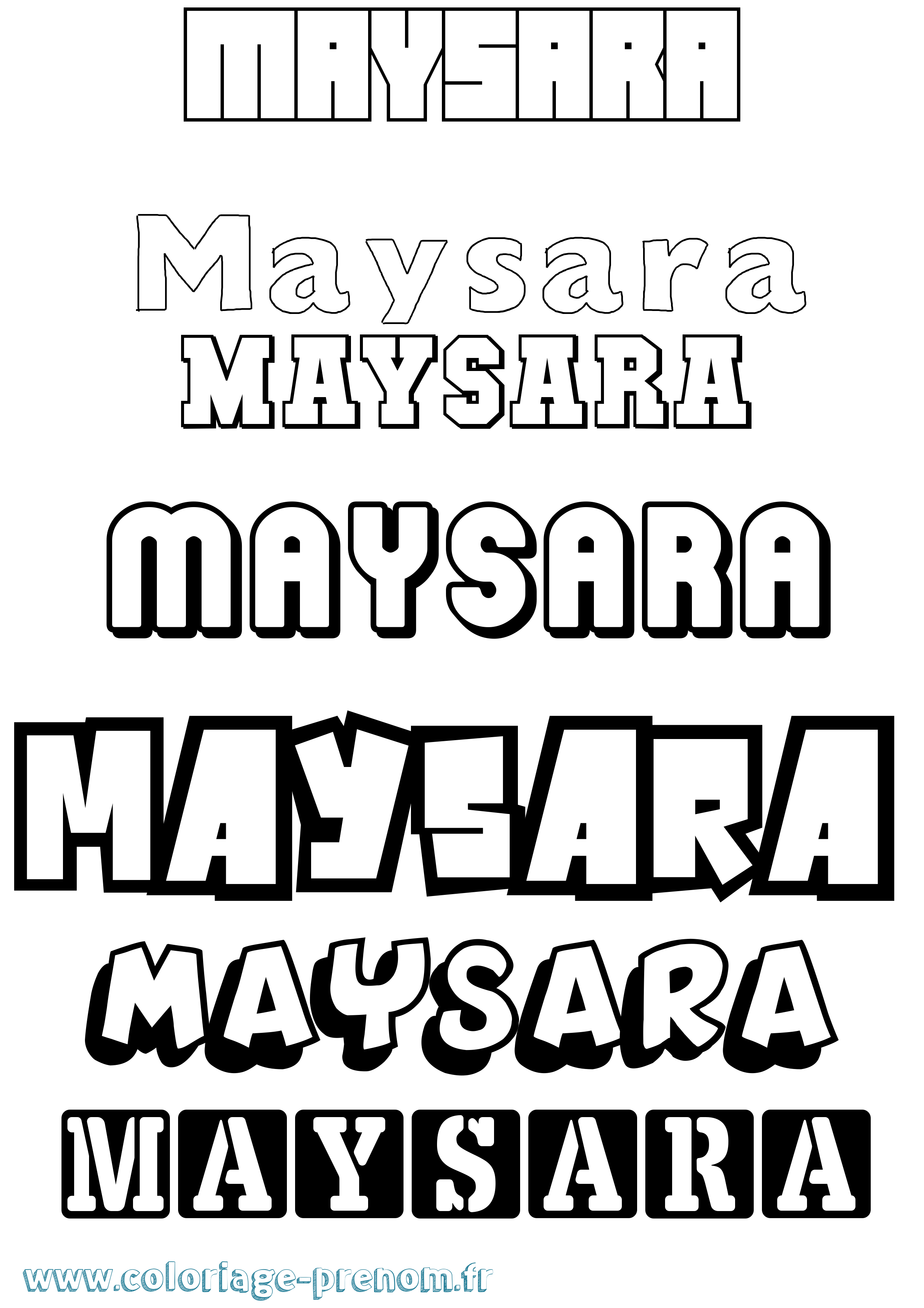 Coloriage Maysara Simple Coloriage prénom Maysara Simple