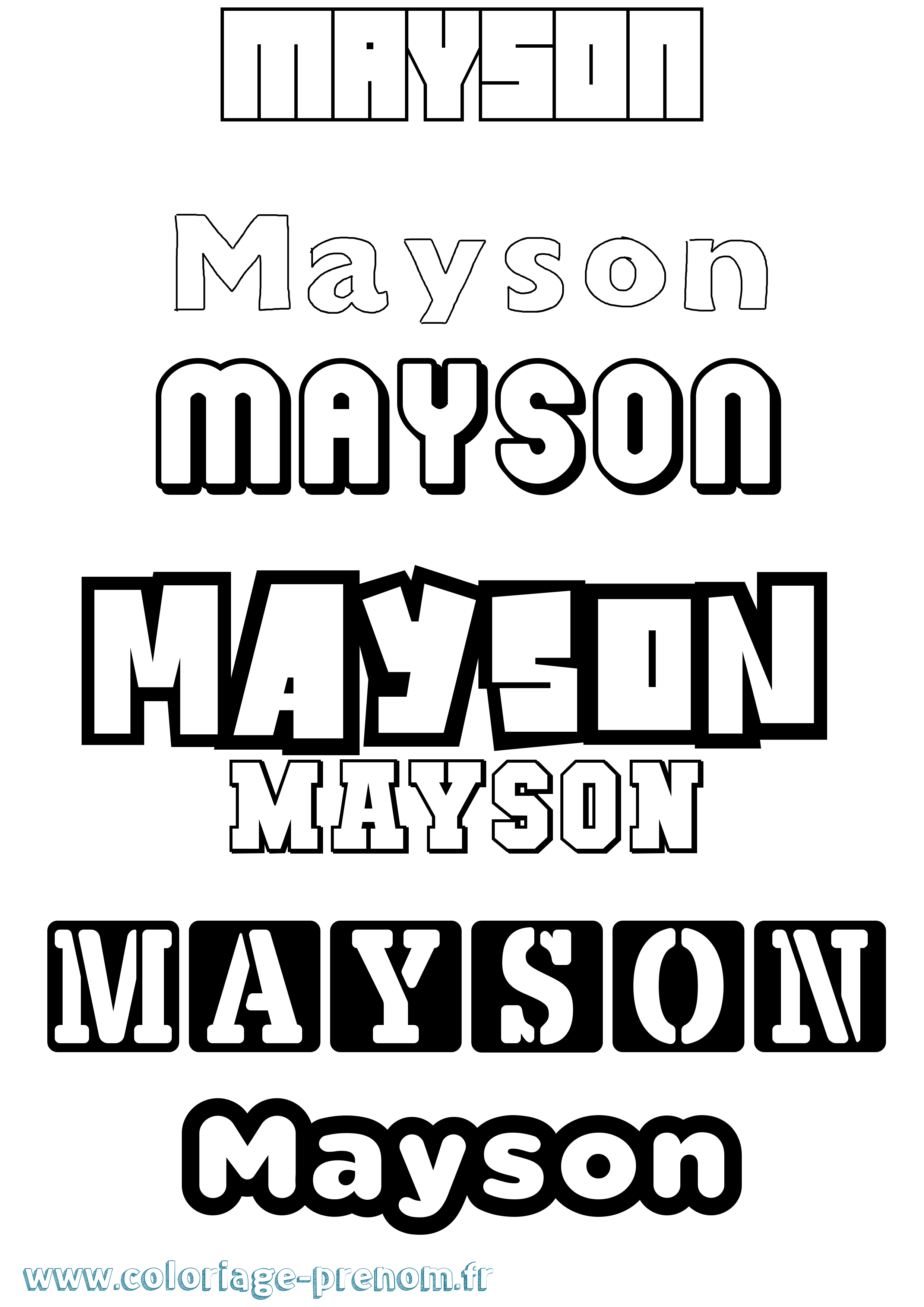 Coloriage Mayson Simple Coloriage prénom Mayson Simple