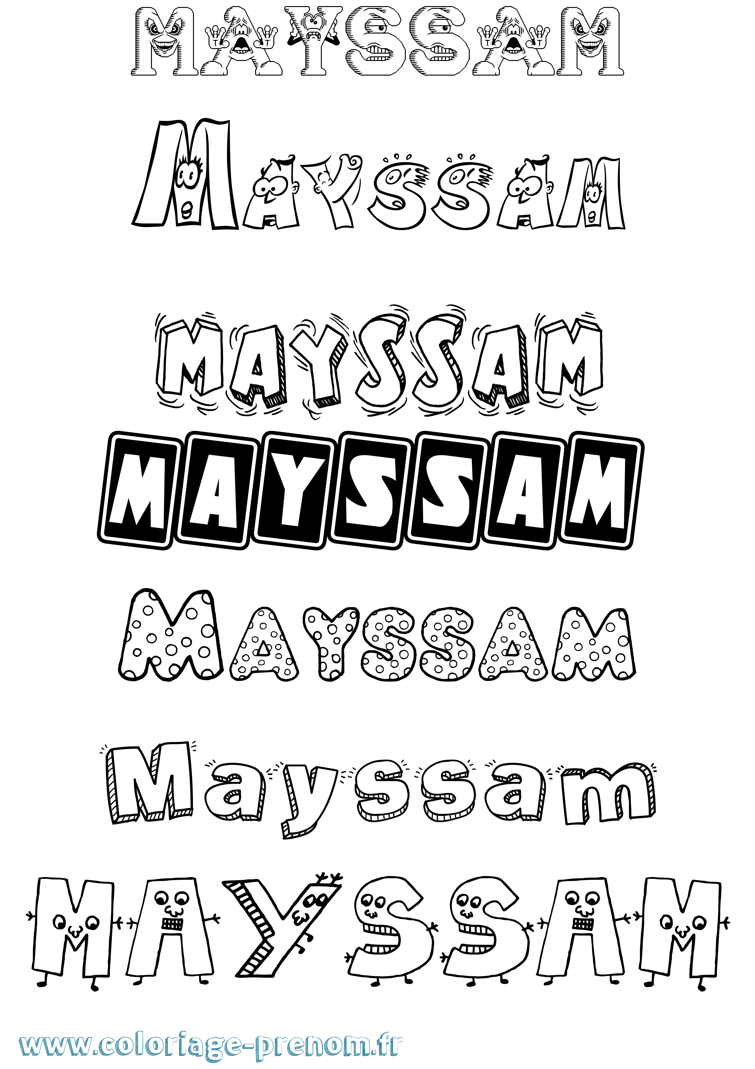 Coloriage Mayssam Fun Coloriage prénom Mayssam Fun