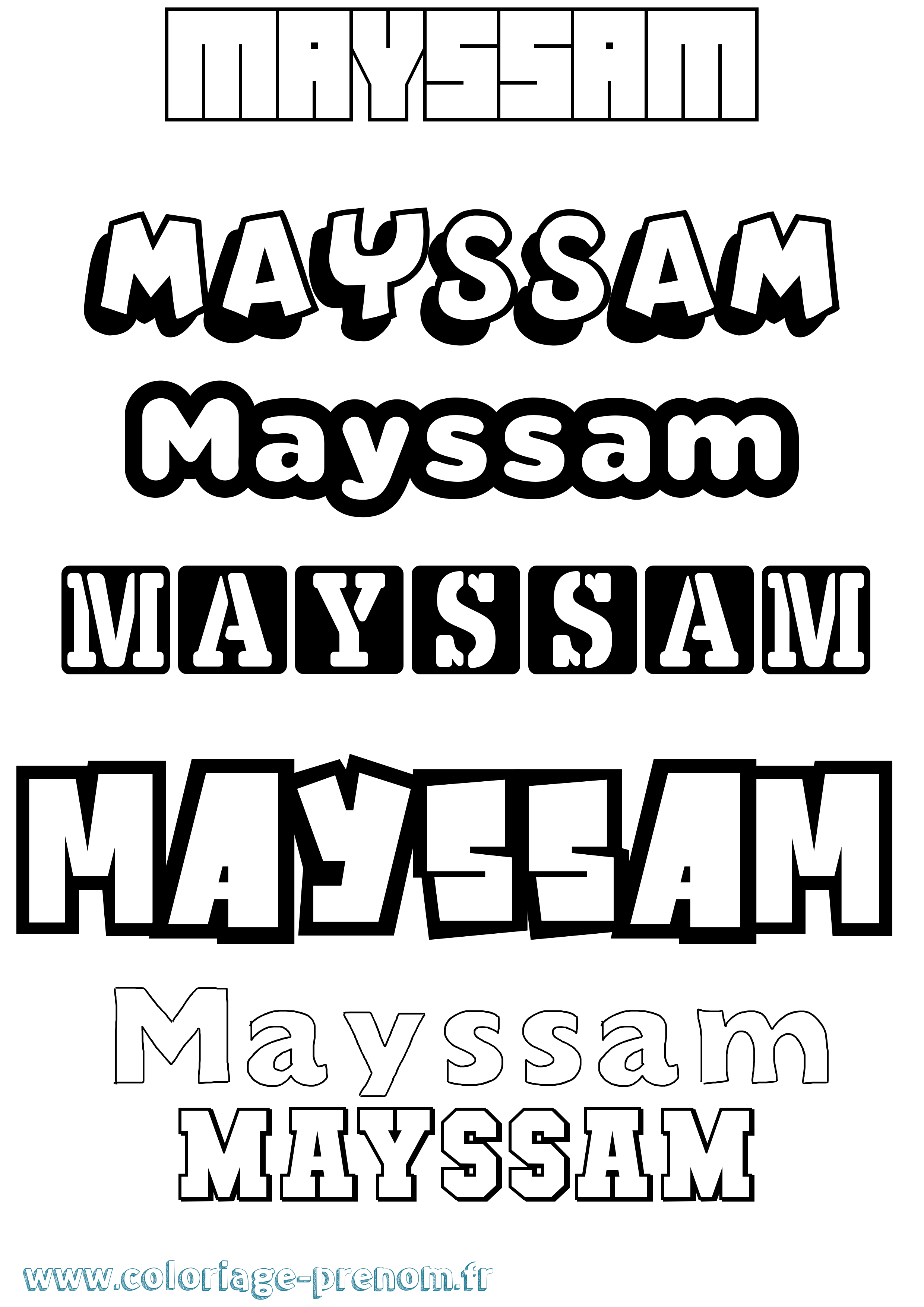 Coloriage Mayssam Simple Coloriage prénom Mayssam Simple