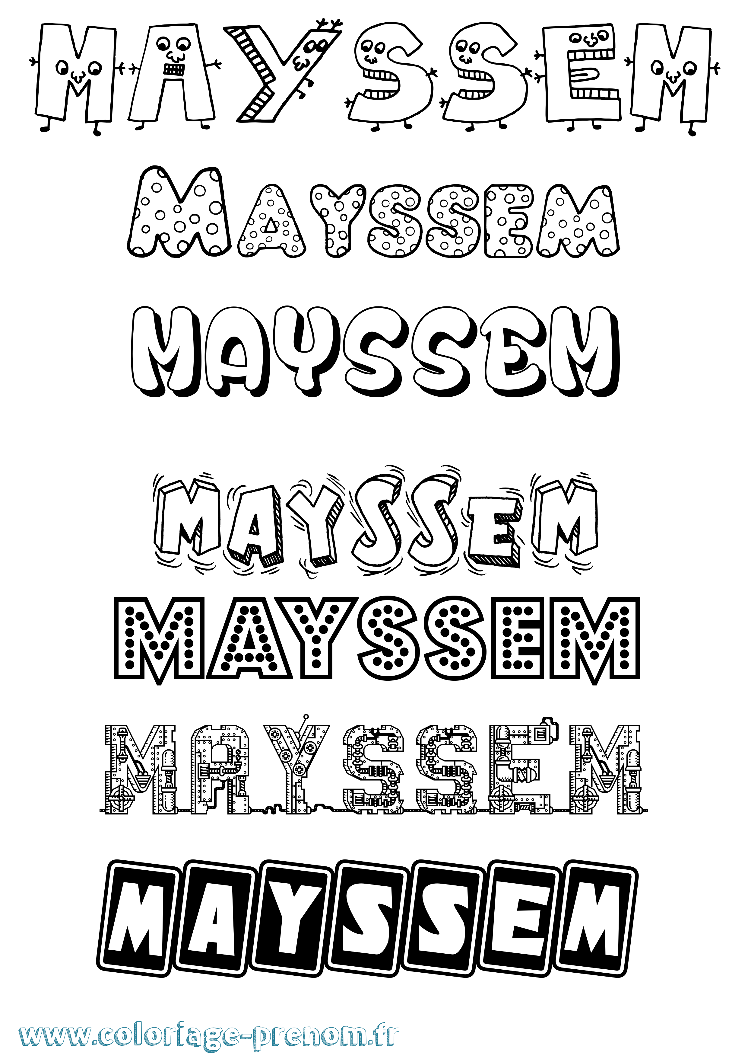 Coloriage Mayssem Fun Coloriage prénom Mayssem Fun