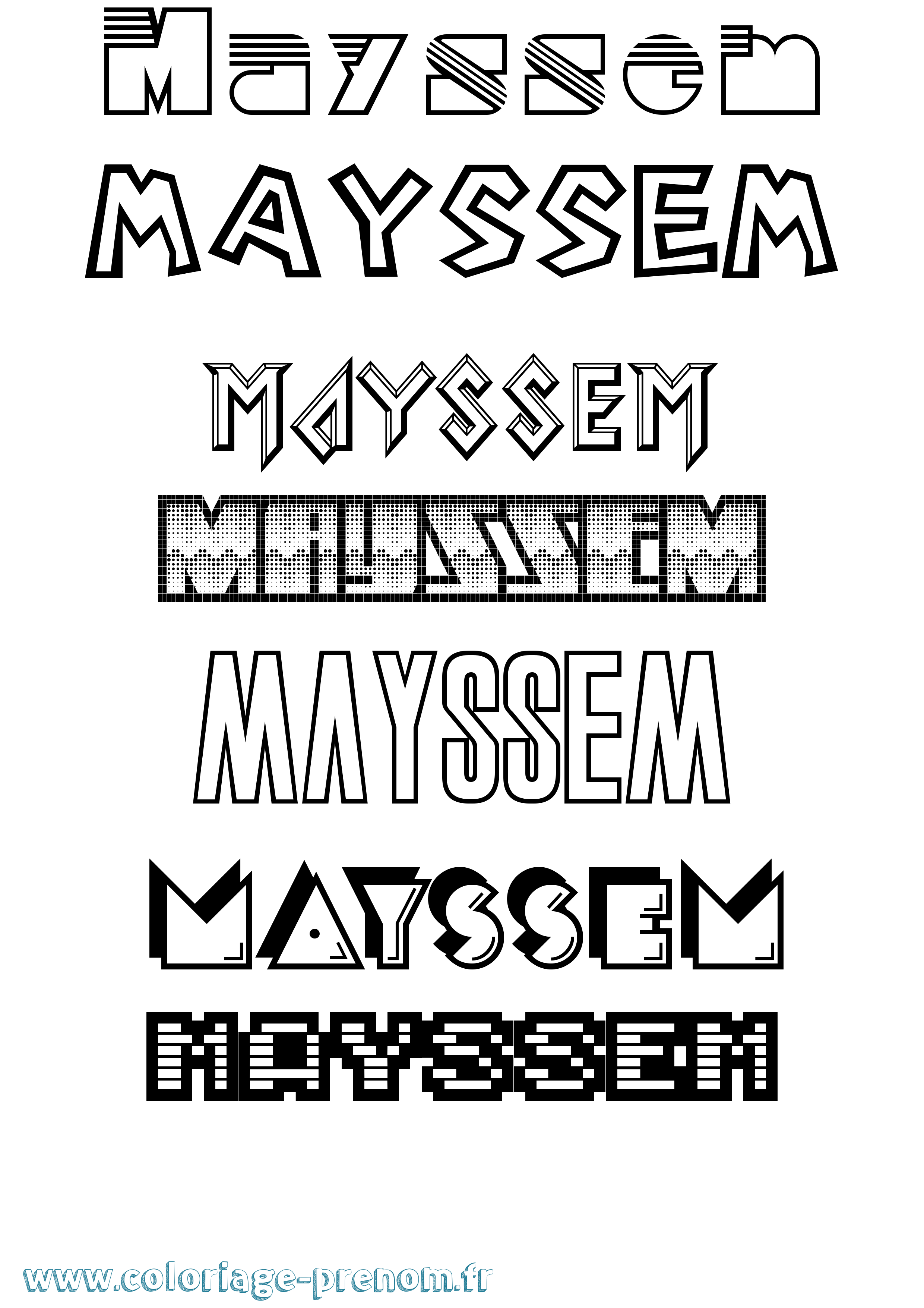 Coloriage Mayssem Jeux Vidéos Coloriage prénom Mayssem Jeux Vidéos