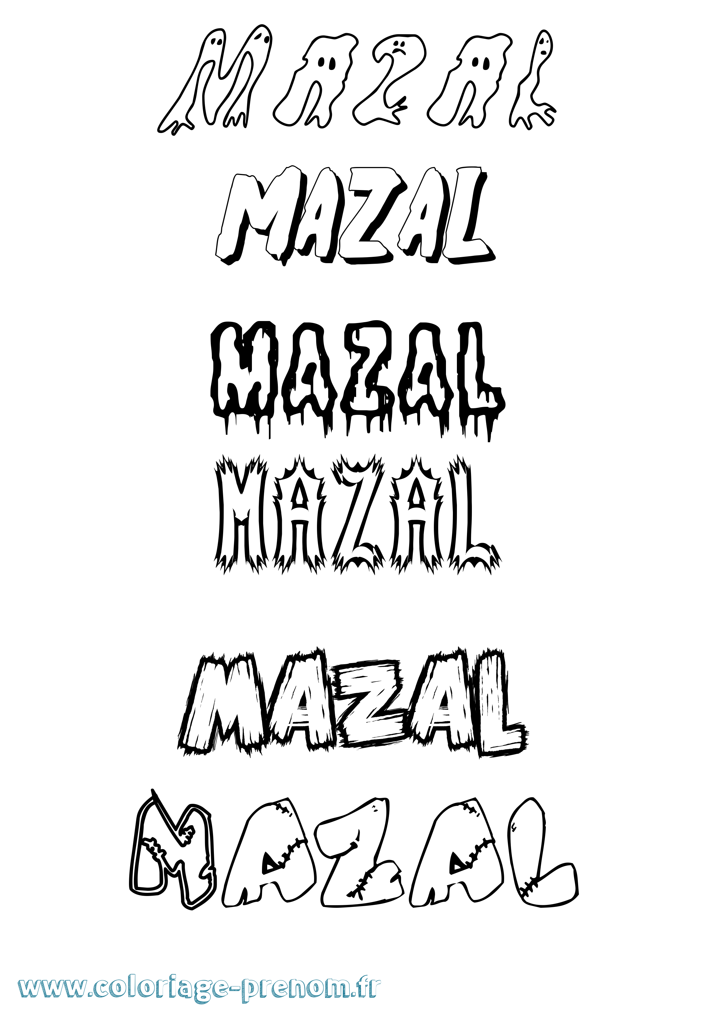 Coloriage Mazal Frisson Coloriage prénom Mazal Frisson