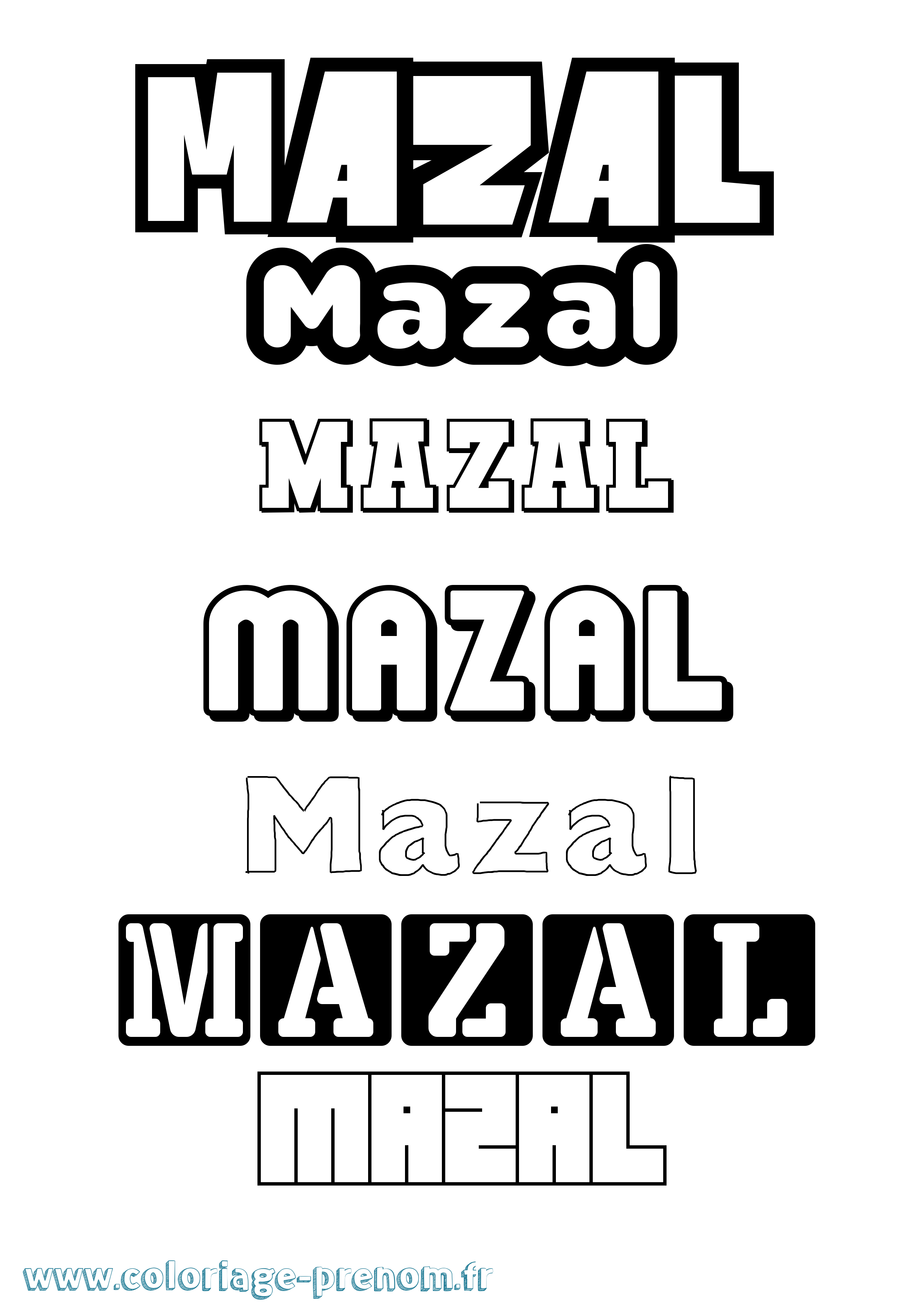 Coloriage Mazal Simple Coloriage prénom Mazal Simple