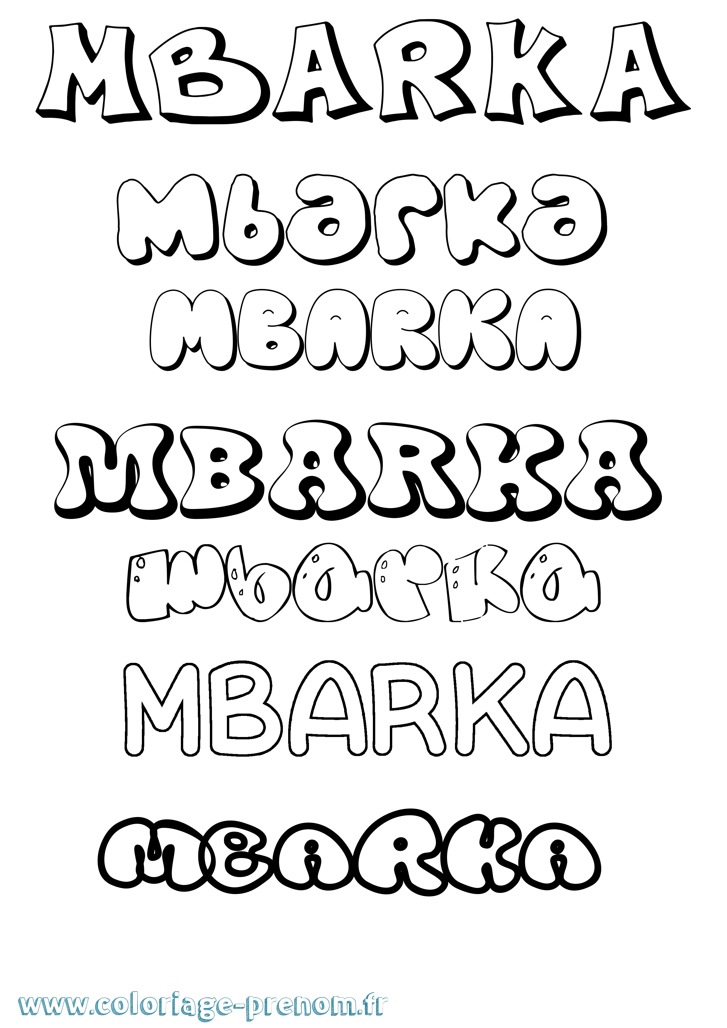 Coloriage Mbarka Bubble Coloriage prénom Mbarka Bubble